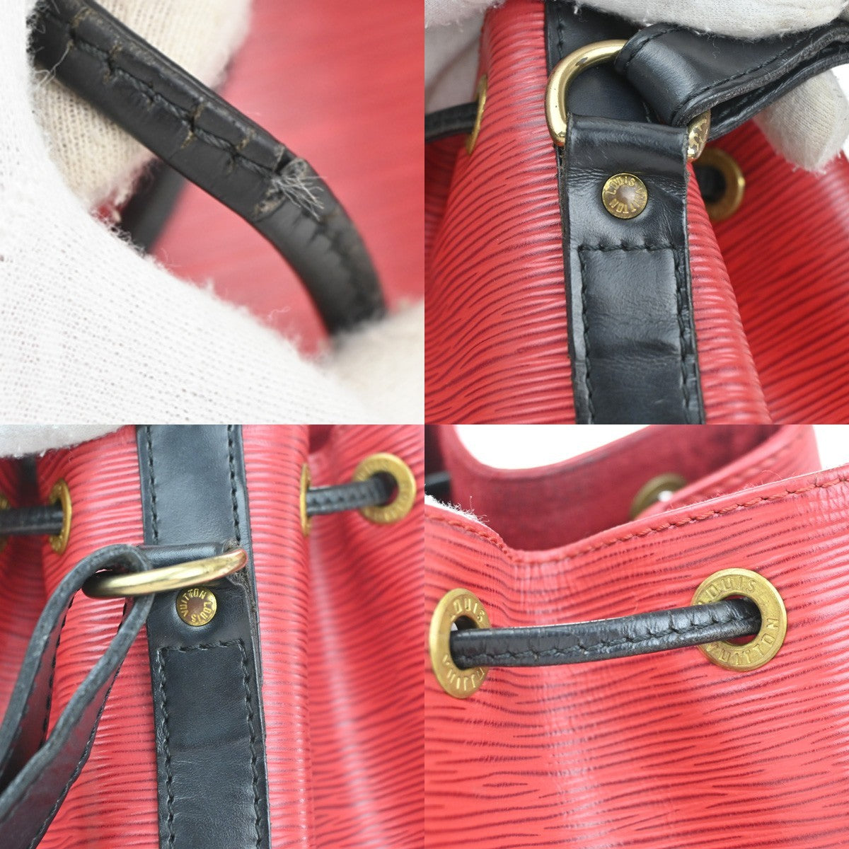 LOUIS VUITTON Petit Noe Bicolor Shoulder Bag Epi Leather Red BK M44172 88CA869
