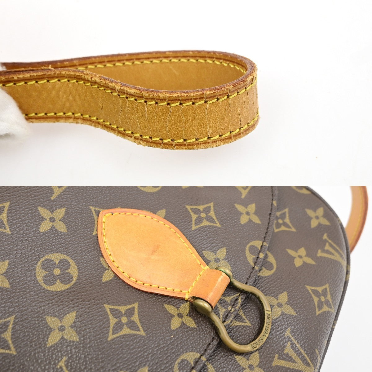 LOUIS VUITTON Saint Cloud GM Shoulder Bag Monogram Leather Brown M51242 39YJ254