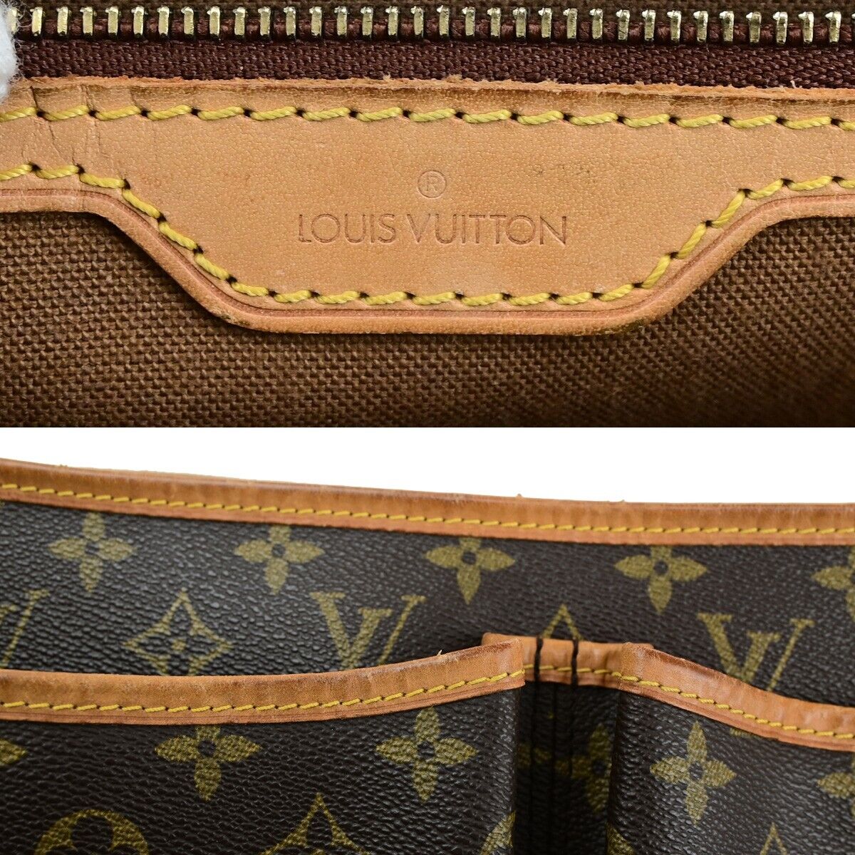 LOUIS VUITTON Gibeciere GM Shoulder Bag Monogram Leather Brown M42246 64SJ591