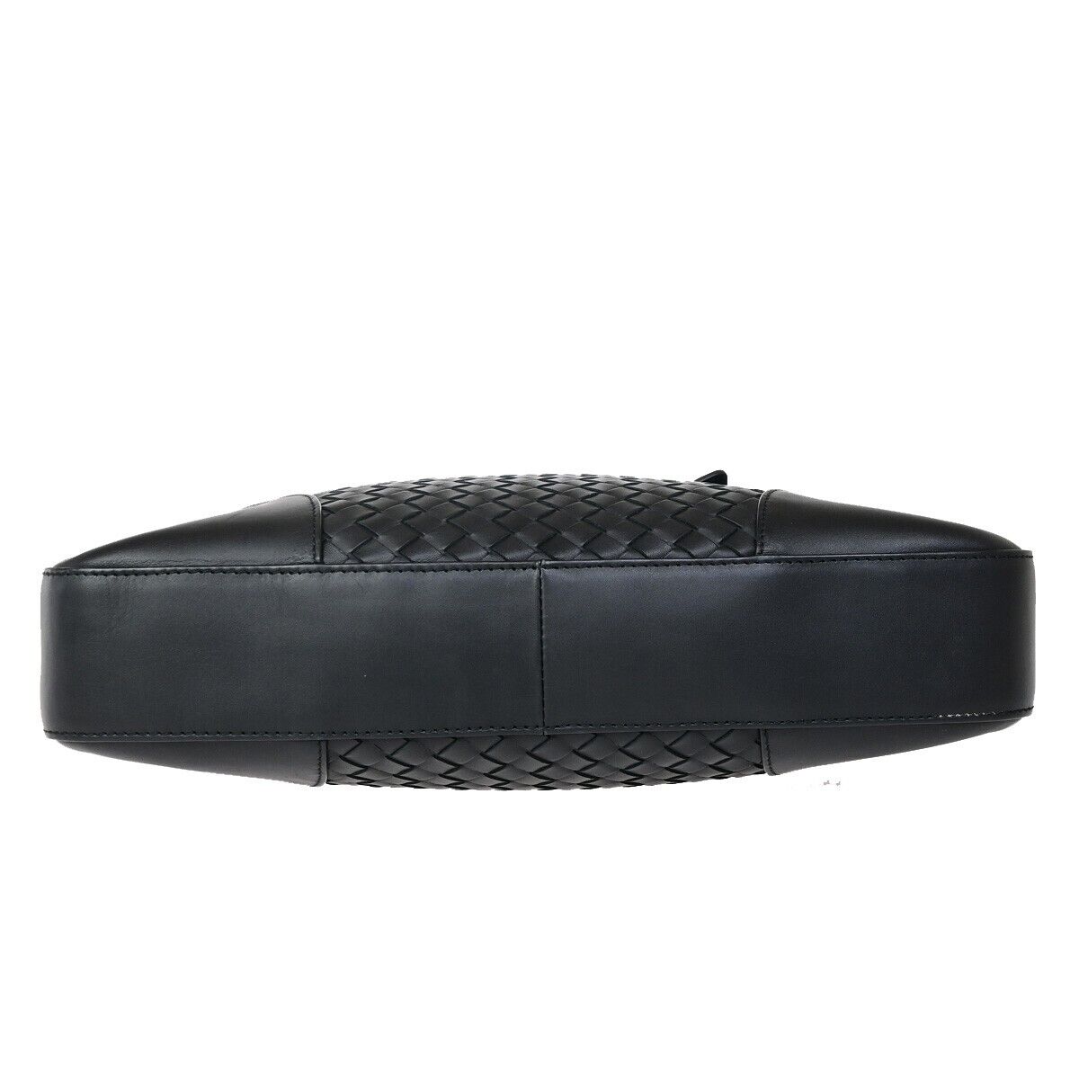 BOTTEGA VENETA Logo  Intrecciato Shoulder Tote Bag Leather Black Italy 20RF196