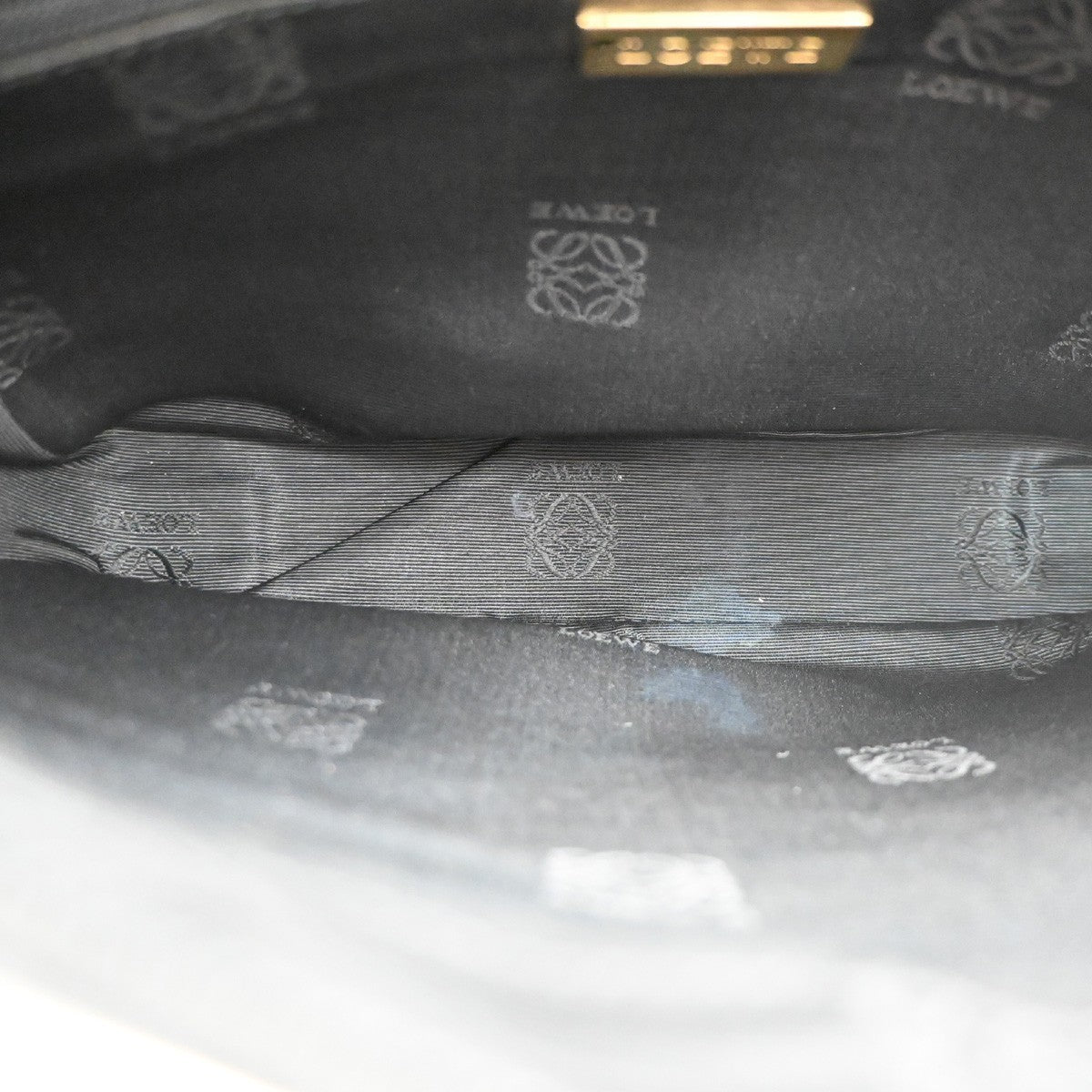 LOEWE Logo Anagram Shoulder Crossbody Bag Leather Black GHW Spain 35MA137