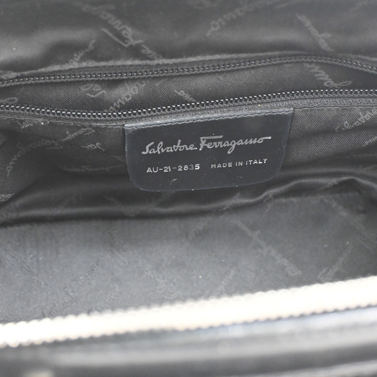 SALVATORE FERRAGAMO Logo 2WAY Shoulder Bag Fur Leather BK SHW Italy 05KC522