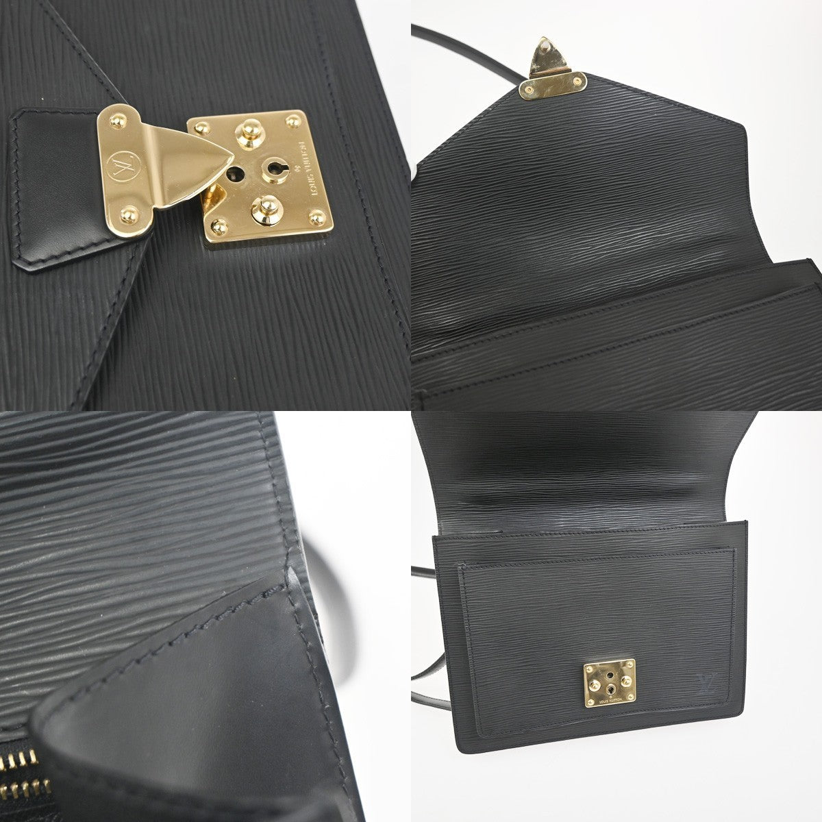 LOUIS VUITTON Monceau 2Way Shoulder Hand Bag Epi Leather Black M52122 12KC767