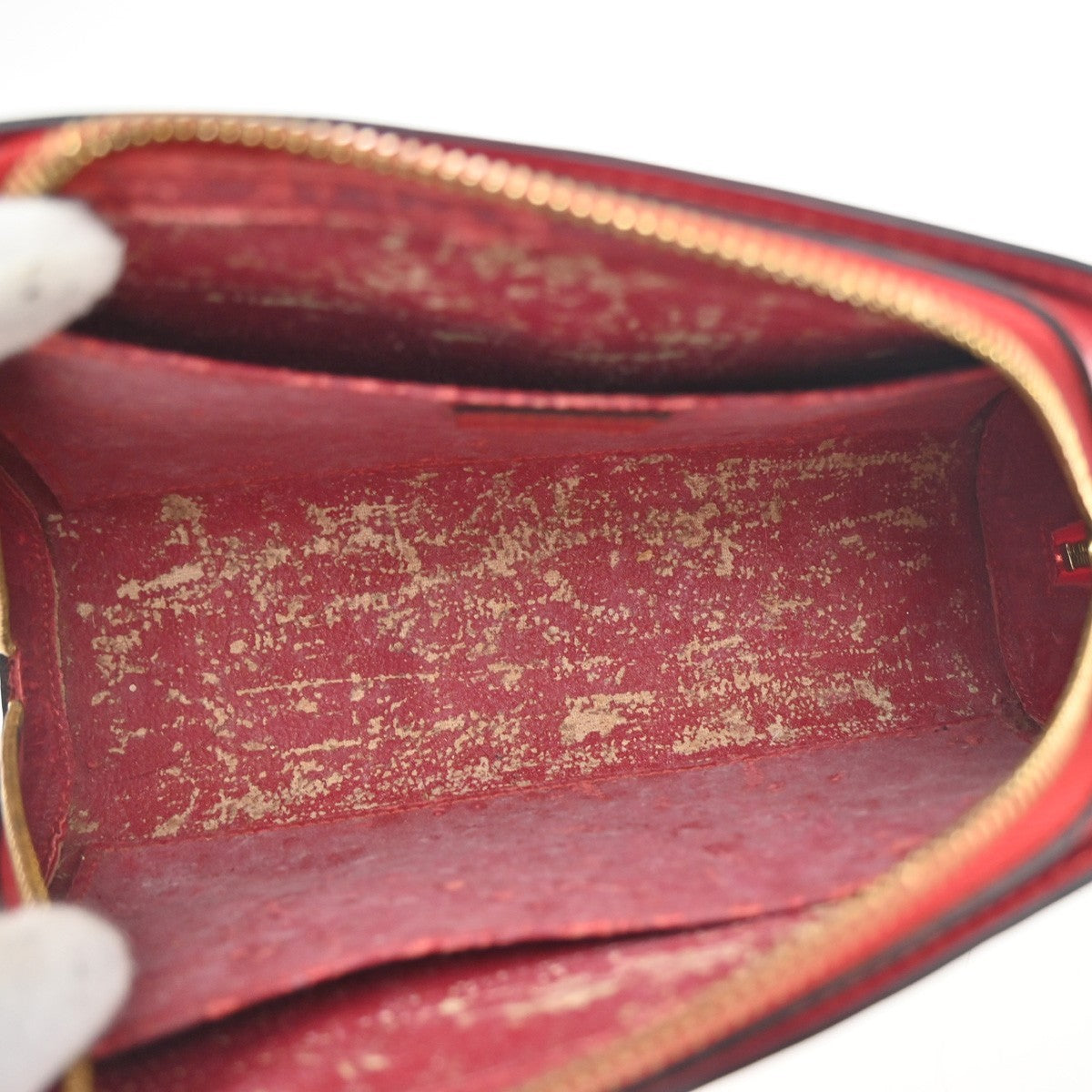 LOUIS VUITTON LV Logo Dauphine MM Pouch Bag Epi Leather Red M48457 05KP581
