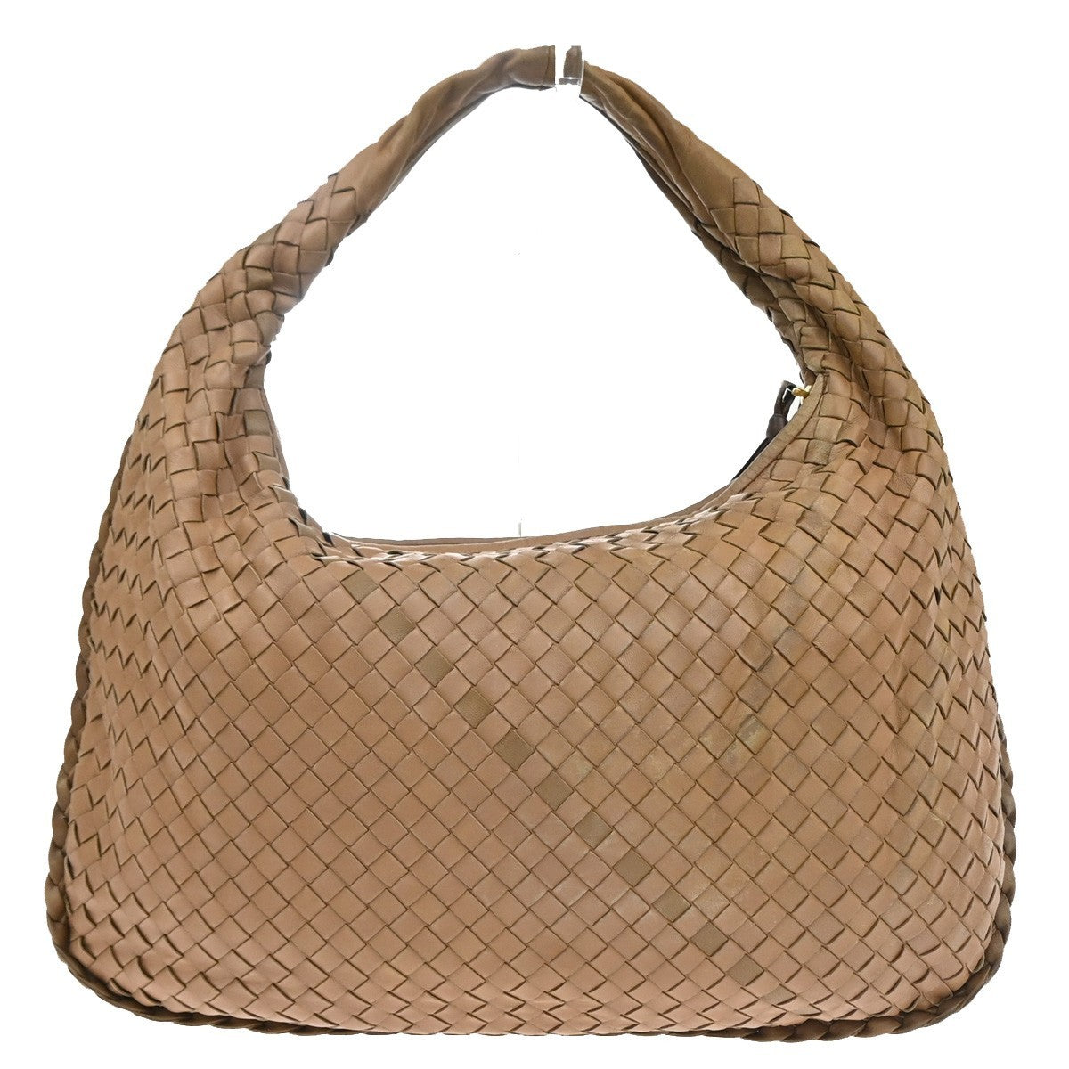 BOTTEGA VENETA Logo Intrecciato Shoulder Hand Bag Leather Beige Italy 59MA502