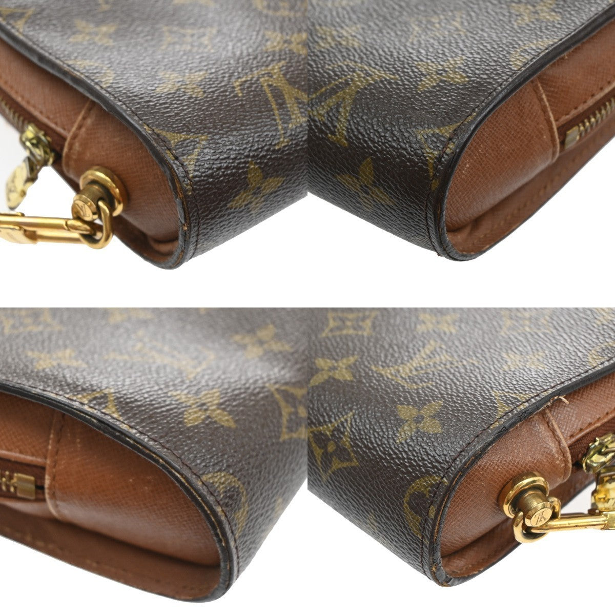 LOUIS VUITTON Orsay Clutch Hand Bag Monogram Leather Brown France M51790 66SA121