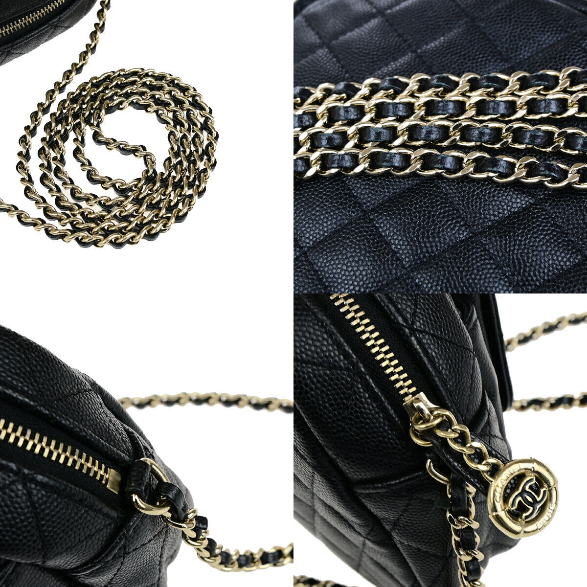 CHANEL CC Logo Matelasse Chain Mini Shoulder Bag Grained Leather BK GHW 325RK802