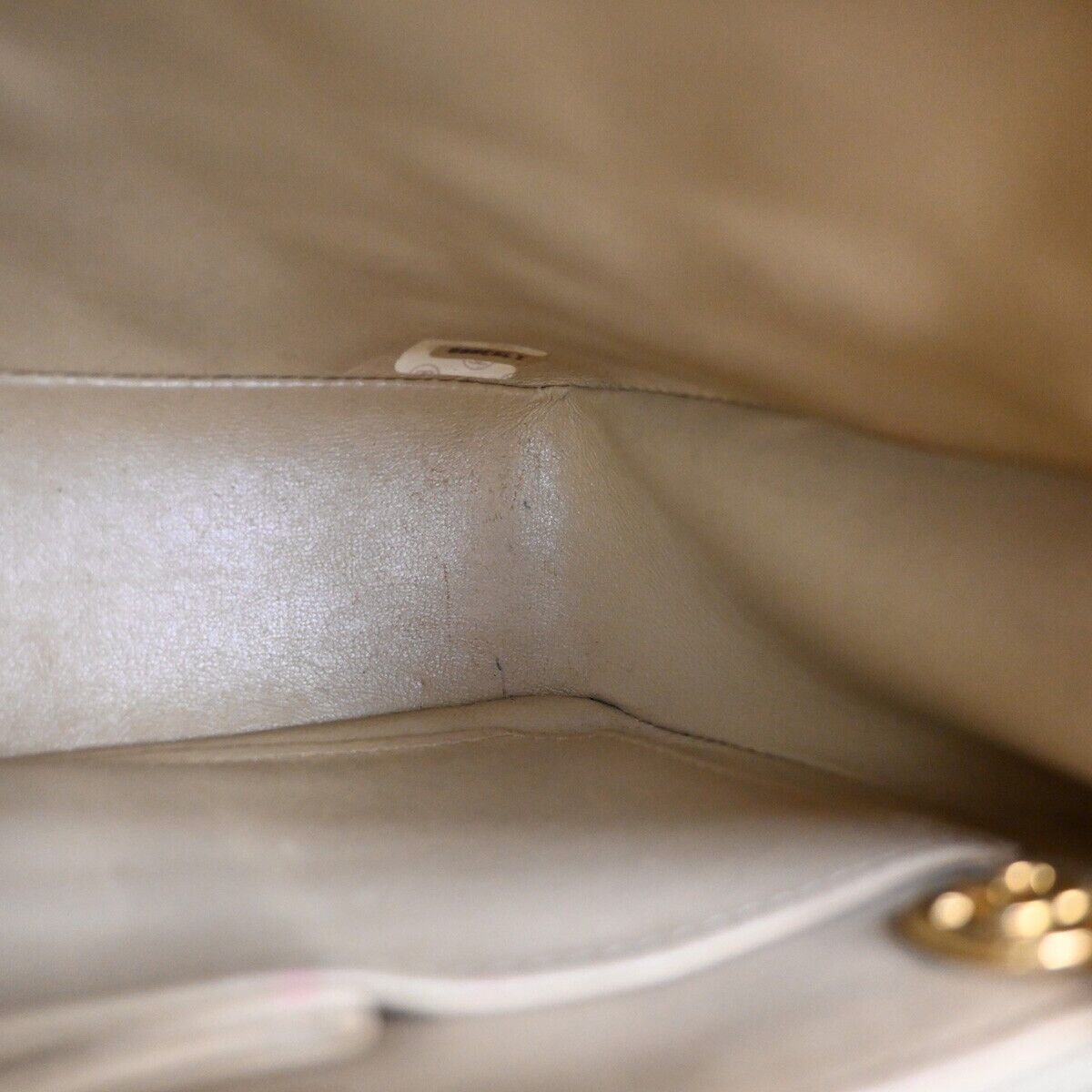 CHANEL CC Mini Matelasse Chain Shoulder Bag Leather Beige GHW Vintage 361RJ241