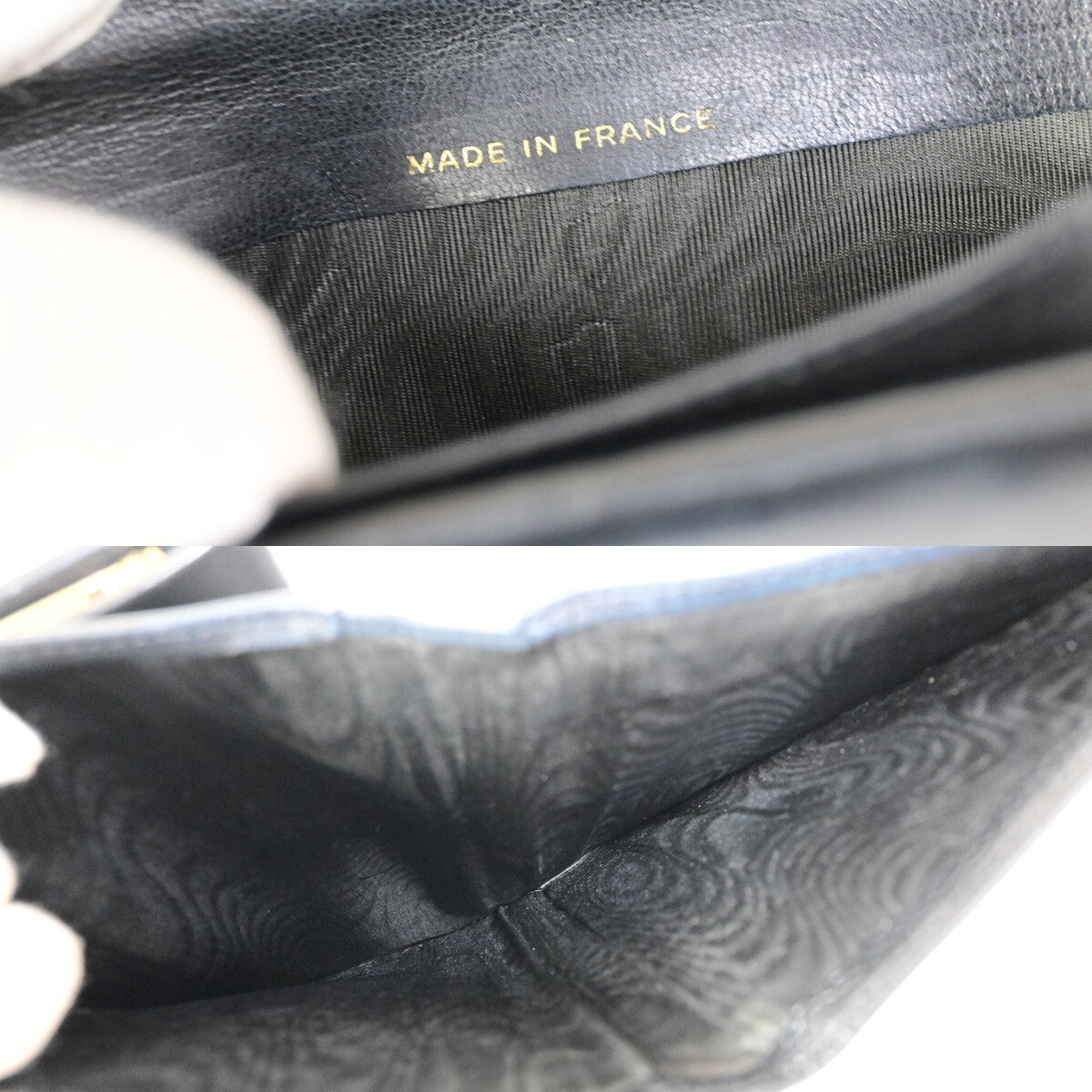 CHANEL CC Logo Long Bifold Wallet Purse Grained Calfskin Leather Black 38RK582