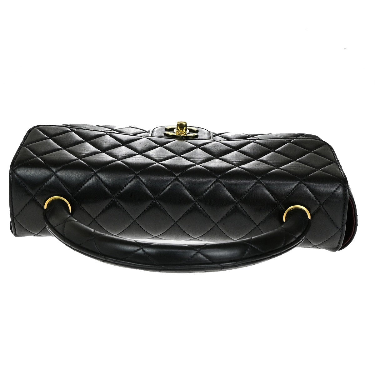 CHANEL CC Matelasse 25 Hand Bag Lambskin Leather Black GHW Vintage 805RK853