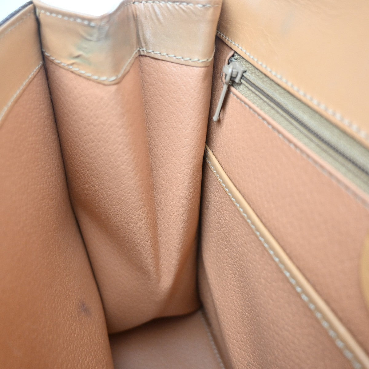 CELINE Logo Macadam Pattern Hand Bag PVC Leather Brown Beige GHW Italy 35MA546