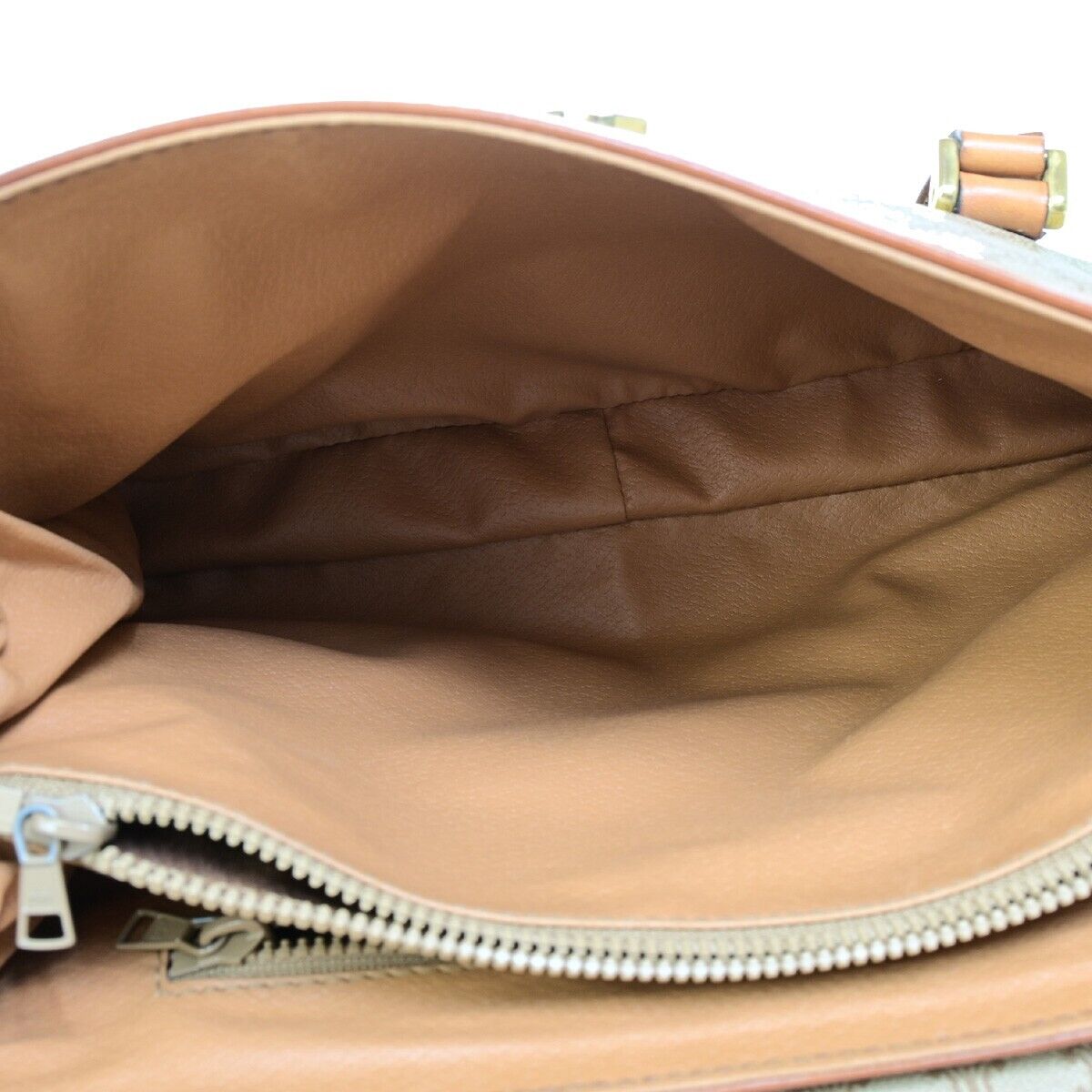 CELINE Logo Macadam Pattern Shoulder Tote Bag PVC Leather Brown GHW 61SJ063