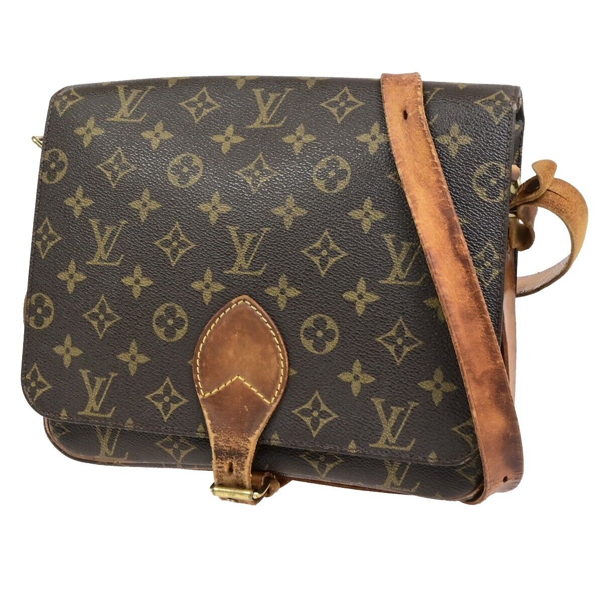 LOUIS VUITTON Cartouchiere GM Shoulder Bag Monogram Leather Brown M51252 61ED503