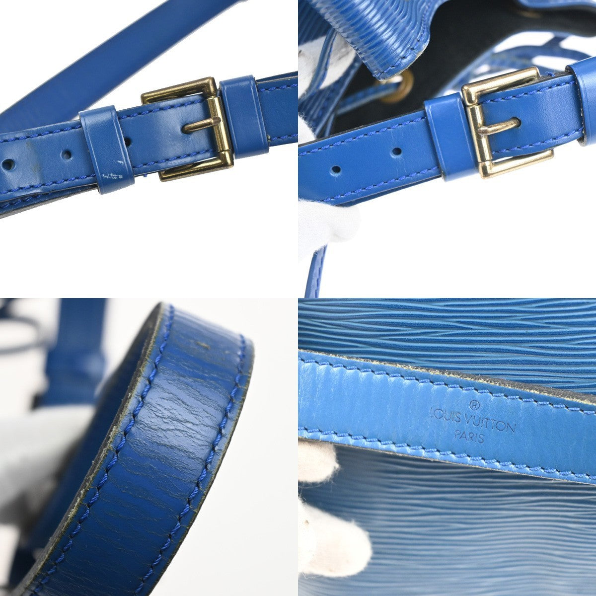 LOUIS VUITTON LV Petit Noe Shoulder Bag Epi Leather Blue France M44105 32CA679