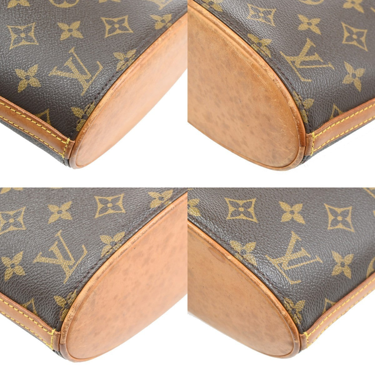 LOUIS VUITTON Logo Drouot Shoulder Bag Monogram Leather Brown M51290 70TA711