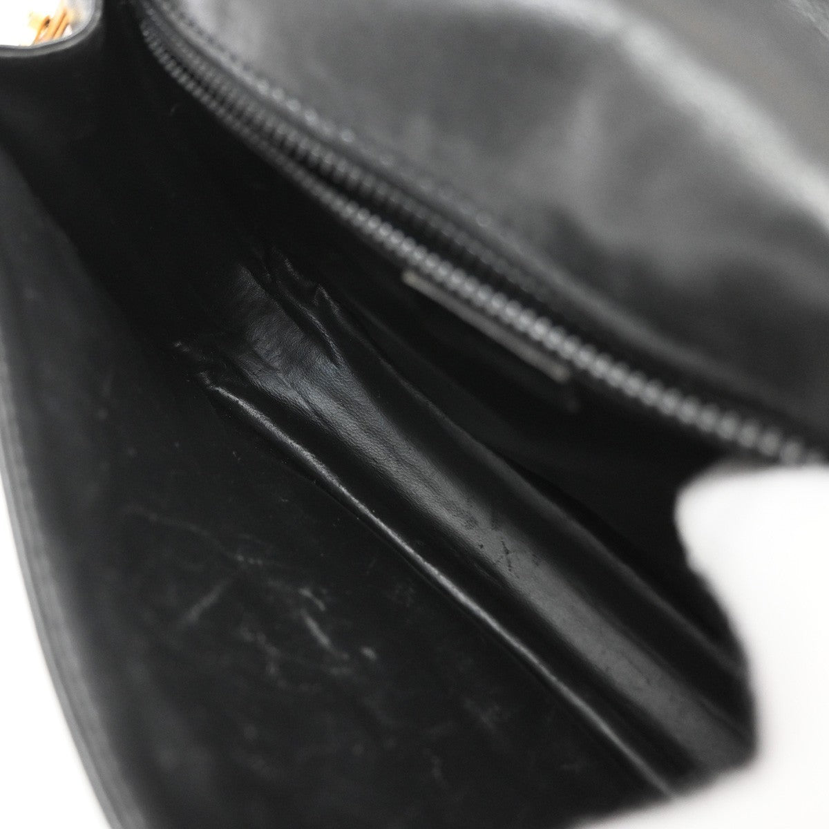 CELINE Logo Crossbody Shoulder Bag Leather Black Brown GHW Italy  66TA664