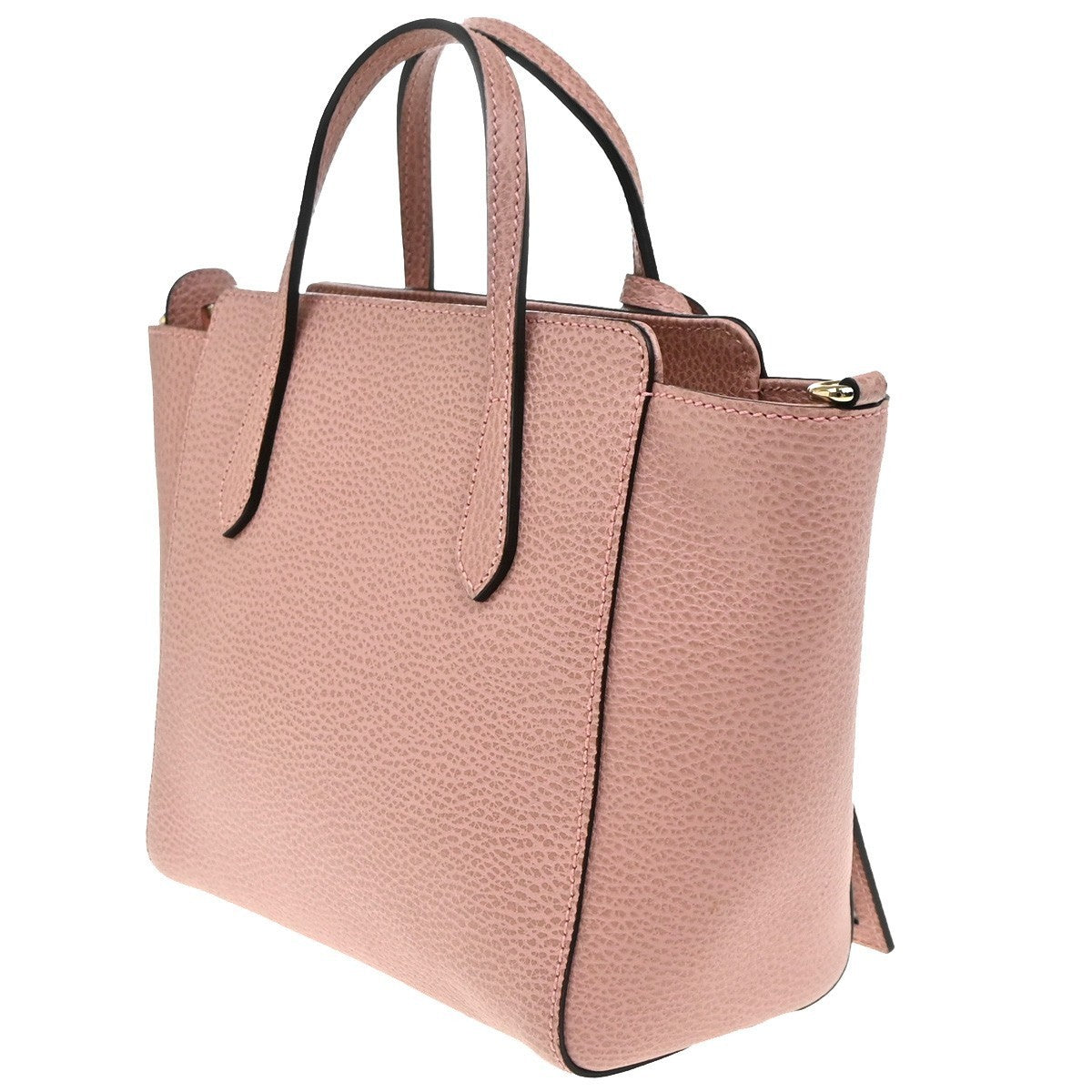 GUCCI Logo Swing Hand Bag Leather Pink Made In Italy 79KP326