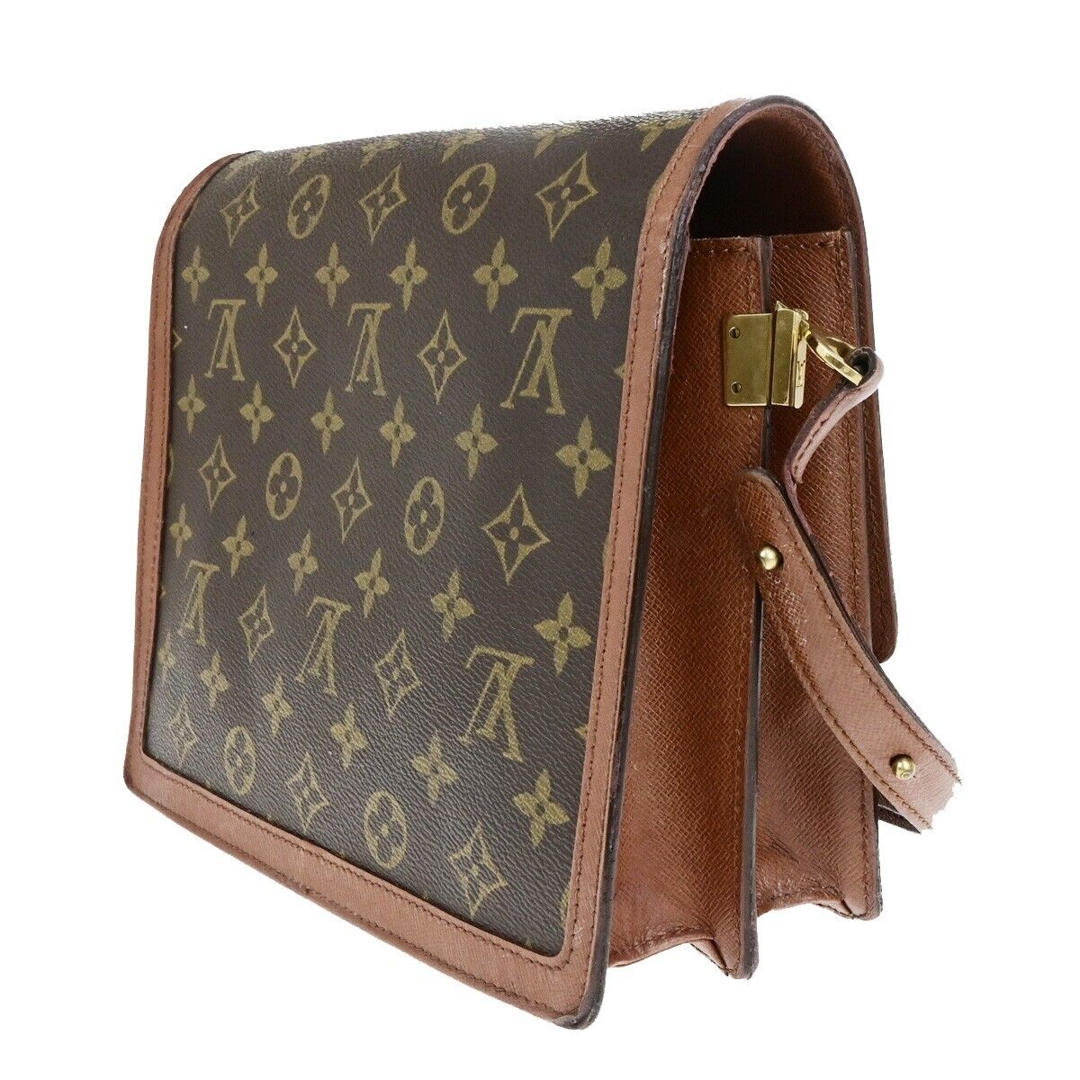 LOUIS VUITTON Raspail Shoulder Hand Bag Monogram Leather Brown M51372 33ED275