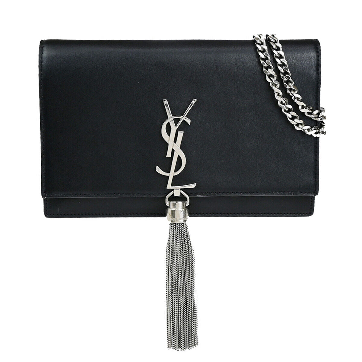 SAINT LAURENT Kate Chain Mini Shoulder Bag Wallet Tassel Leather BK SHW 631YG577