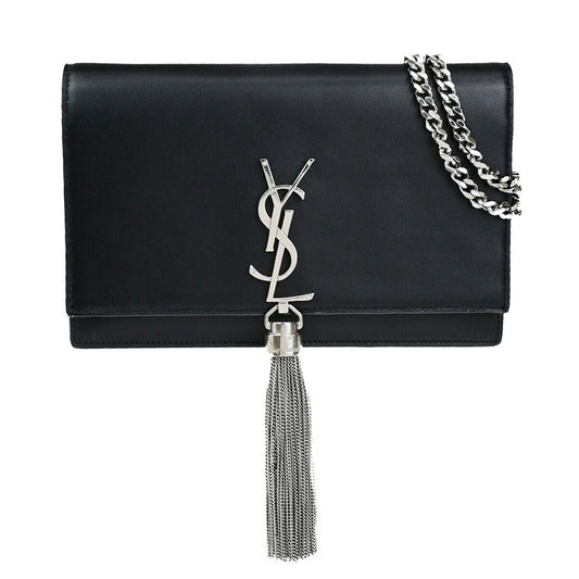 SAINT LAURENT Kate Chain Mini Shoulder Bag Wallet Tassel Leather BK SHW 631YG577