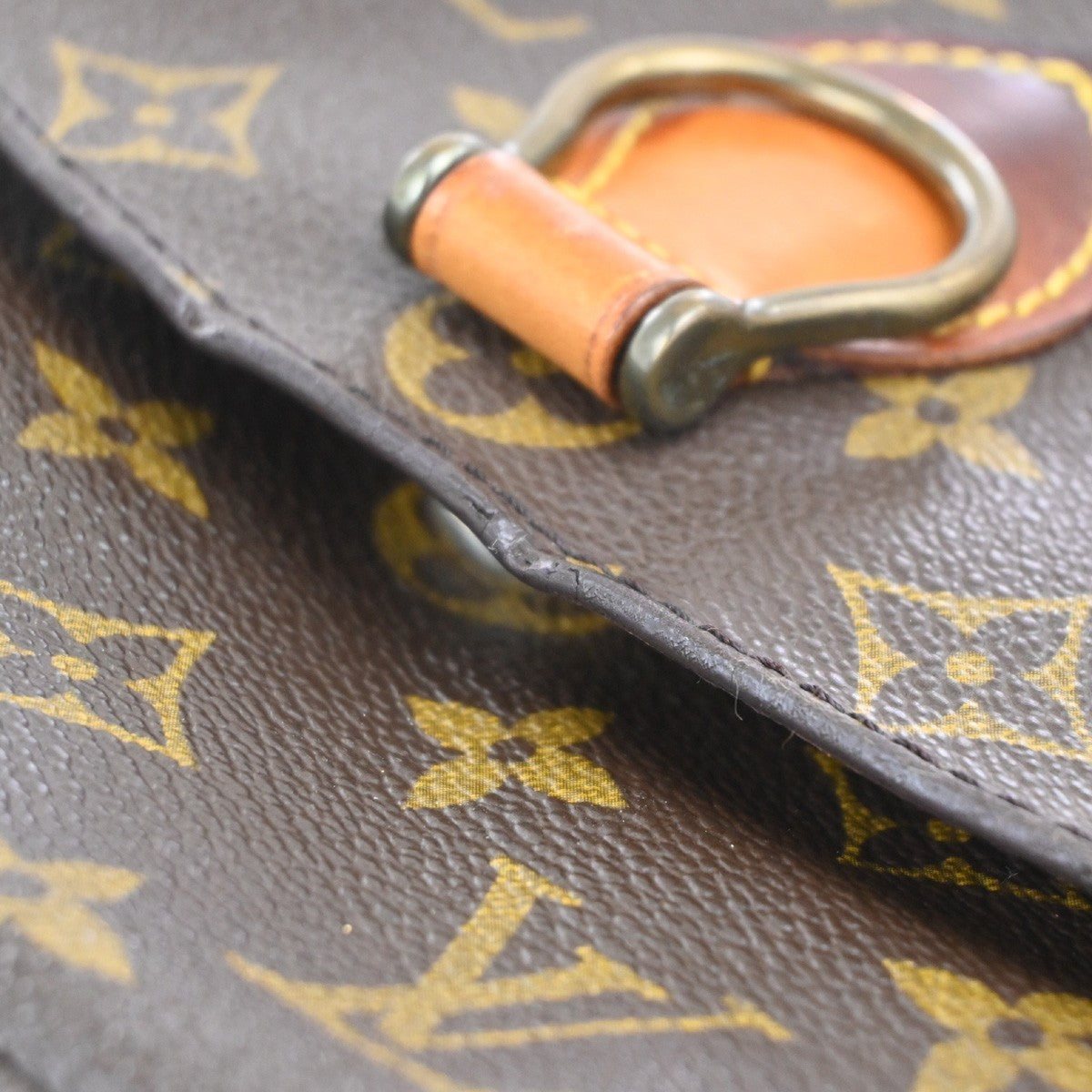 LOUIS VUITTON Saint Cloud MM Shoulder Bag Monogram Leather Brown M51243 33KP424