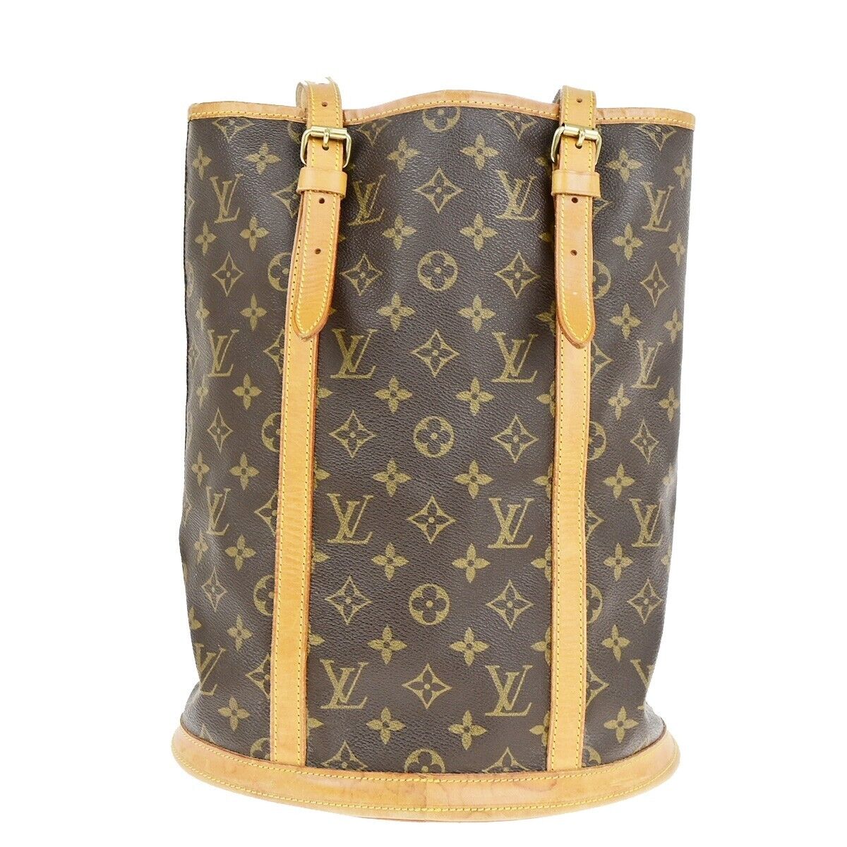 LOUIS VUITTON BUCKET GM Shoulder Tote Bag Monogram Leather Brown M42236 36ED121