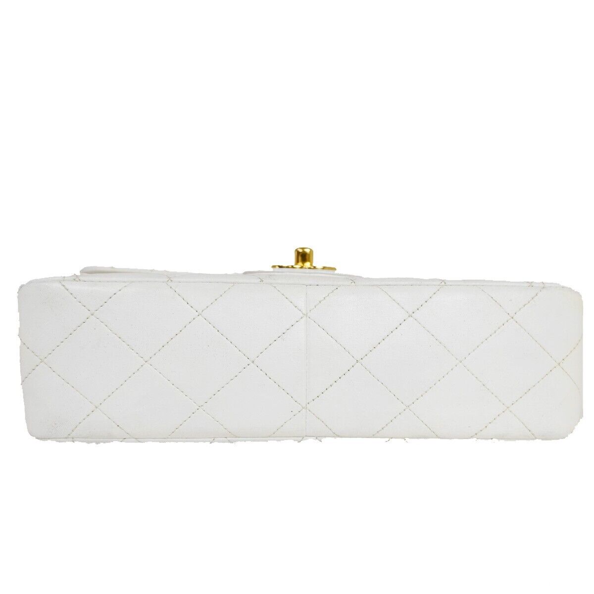 CHANEL CC Logo Matelasse Chain Shoulder Bag Leather White GHW Vintage 314RJ226