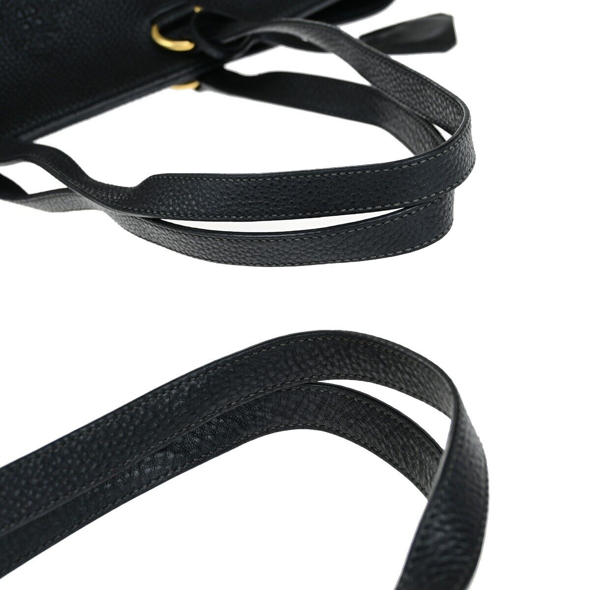 PRADA MILANO Logo Shoulder Bag Vitello Daino Leather Black GHW 50RK710