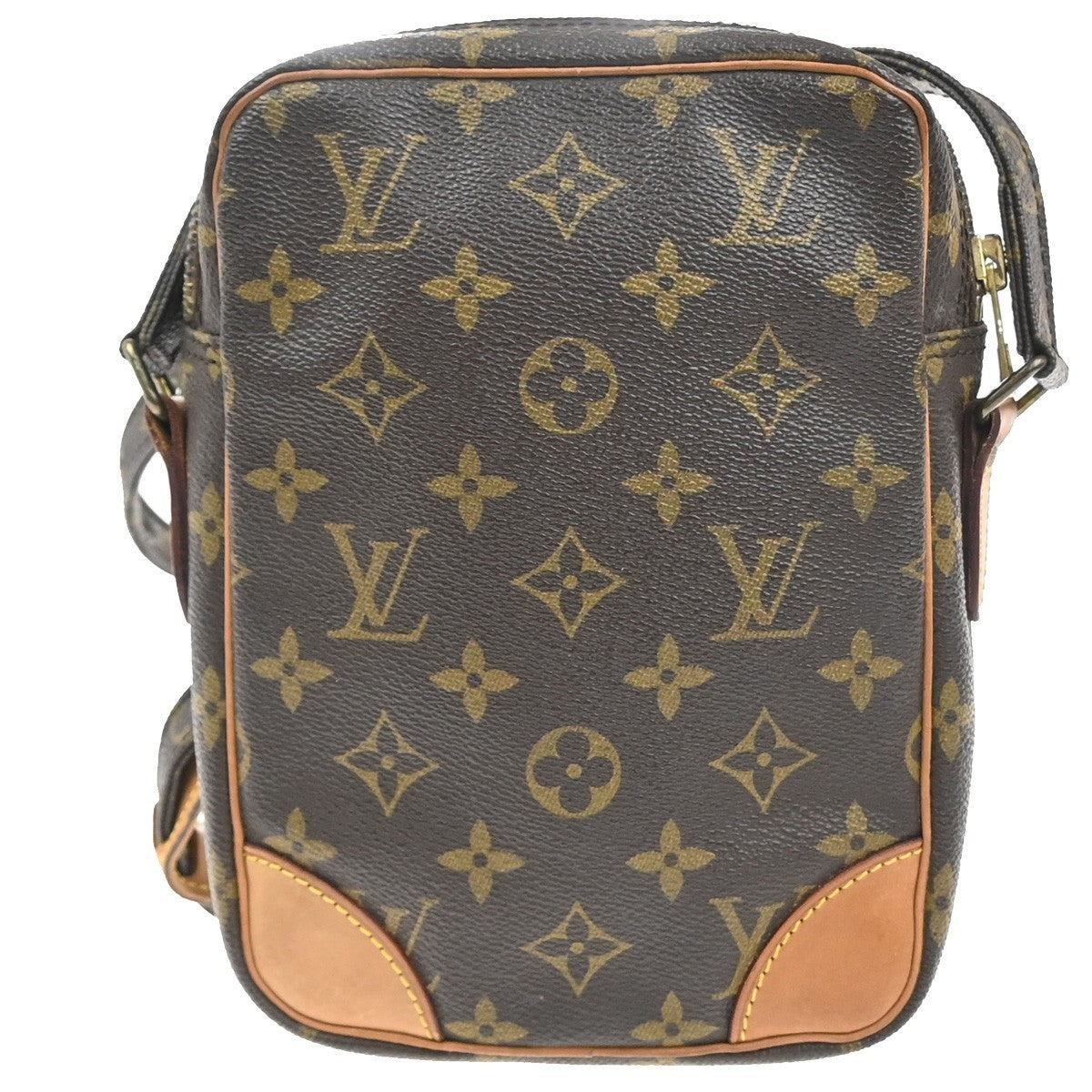 LOUIS VUITTON Danube Shoulder Bag Monogram Leather Brown France M45266 31KP586