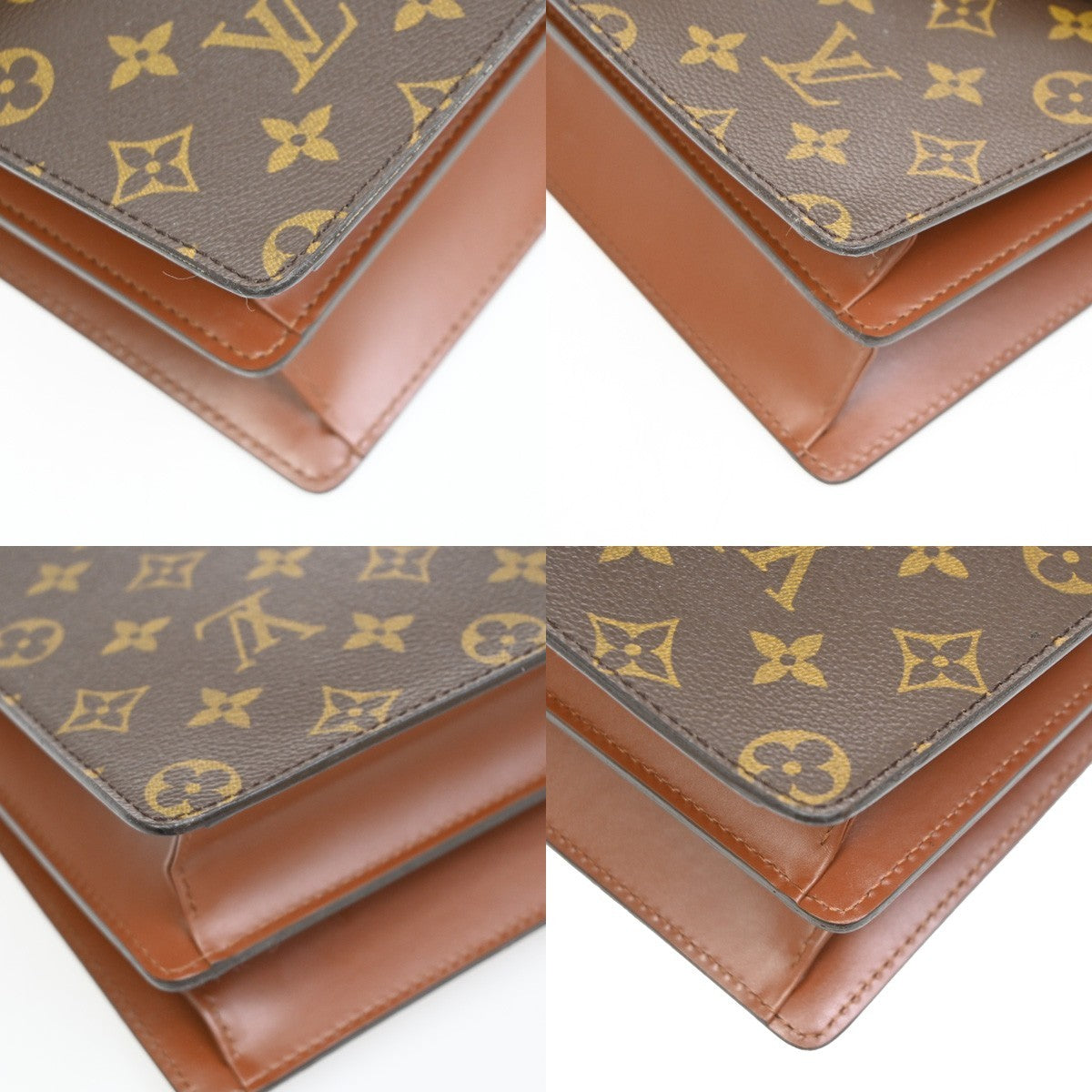 LOUIS VUITTON Concorde Hand Bag Monogram Leather Brown France M51190 90KB989