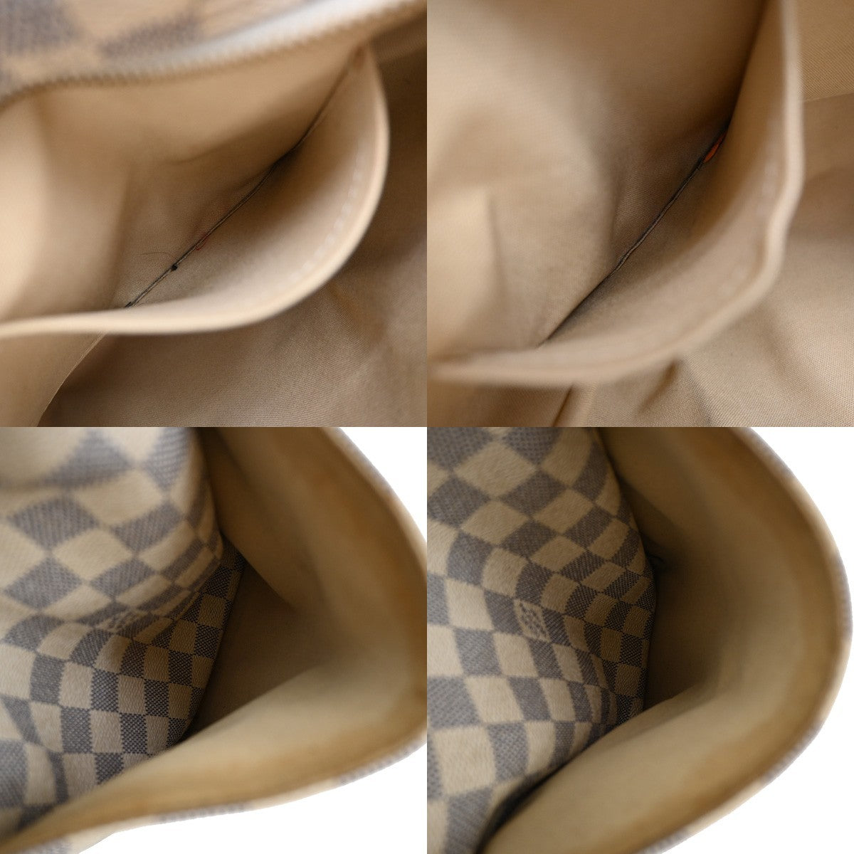 LOUIS VUITTON Totally PM Shoulder Bag Damier Azur Leather White N51261 84KB328