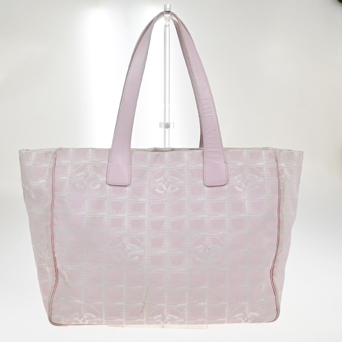 CHANEL CC Logo New Travel Line Shoulder Bag Nylon Leather Pink Italy 30EG405