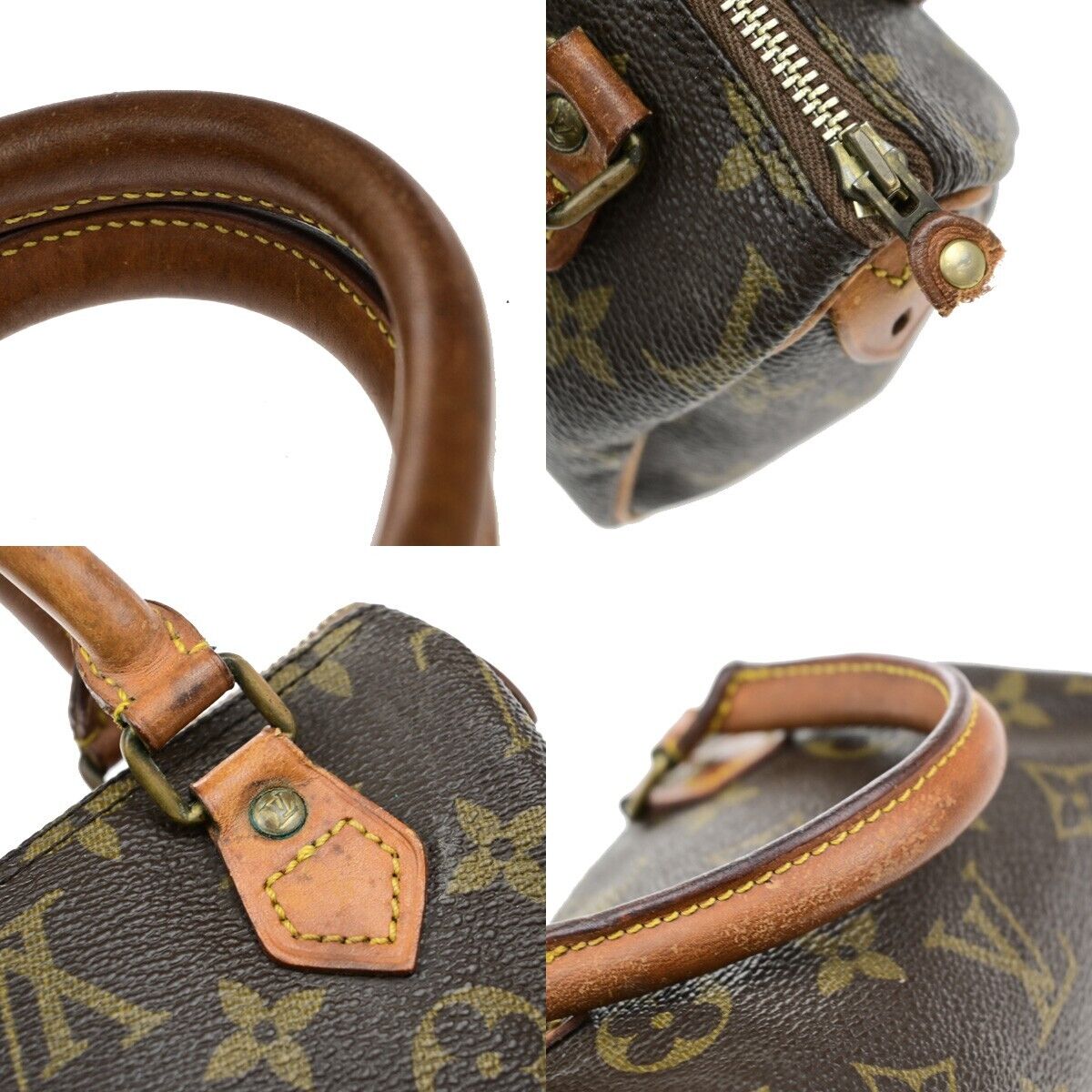 LOUIS VUITTON Mini Speedy Hand Bag Monogram Leather Brown M41534 32ED956