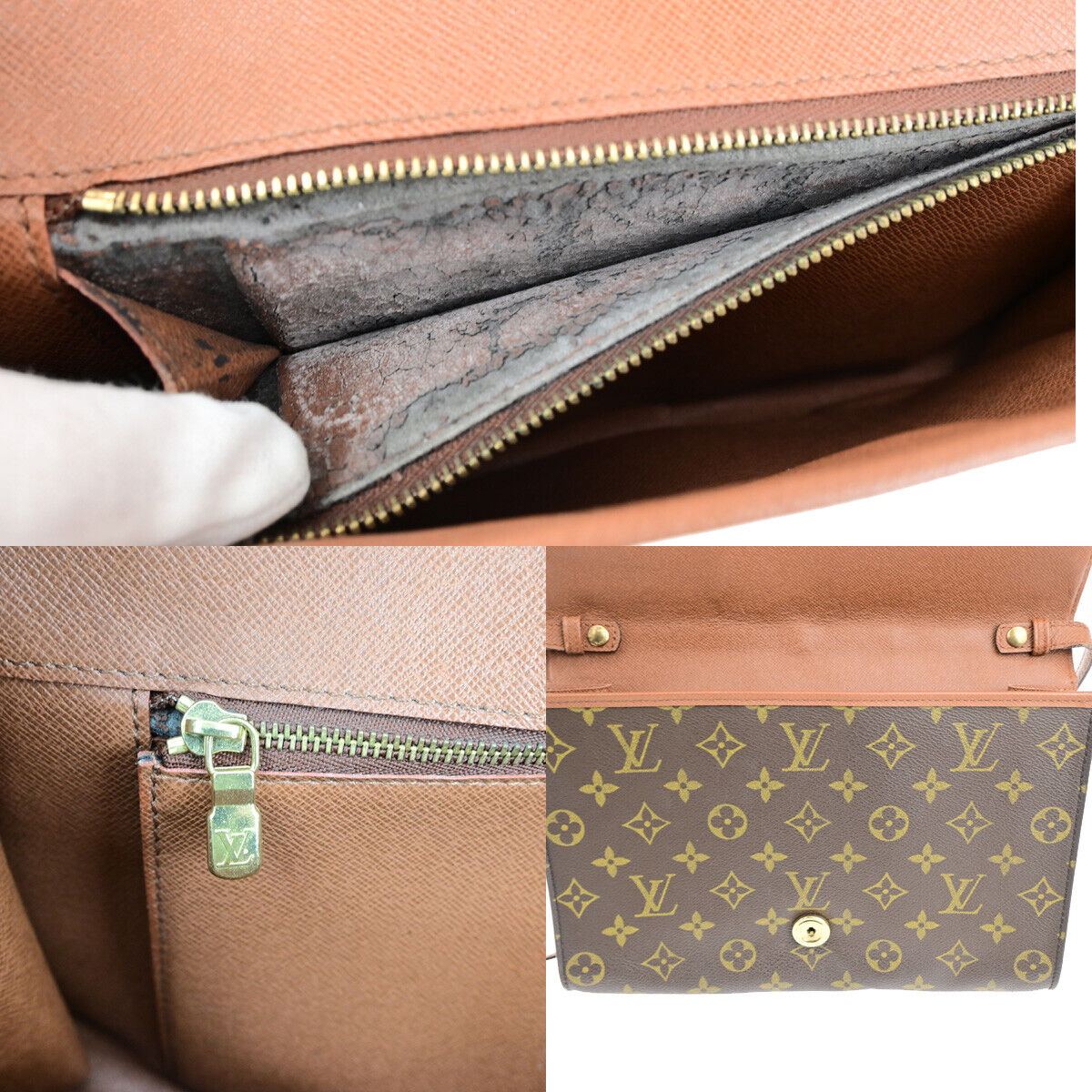 LOUIS VUITTON Bordeaux 2Way Shoulder Clutch Bag Monogram Leather M51797 32YG599