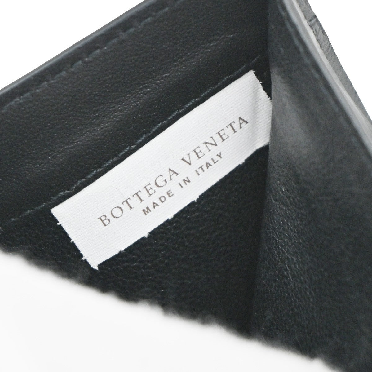 BOTTEGA VENETA INTRECCIATO Trifold Compact Wallet Leather Black Italy 31KP054