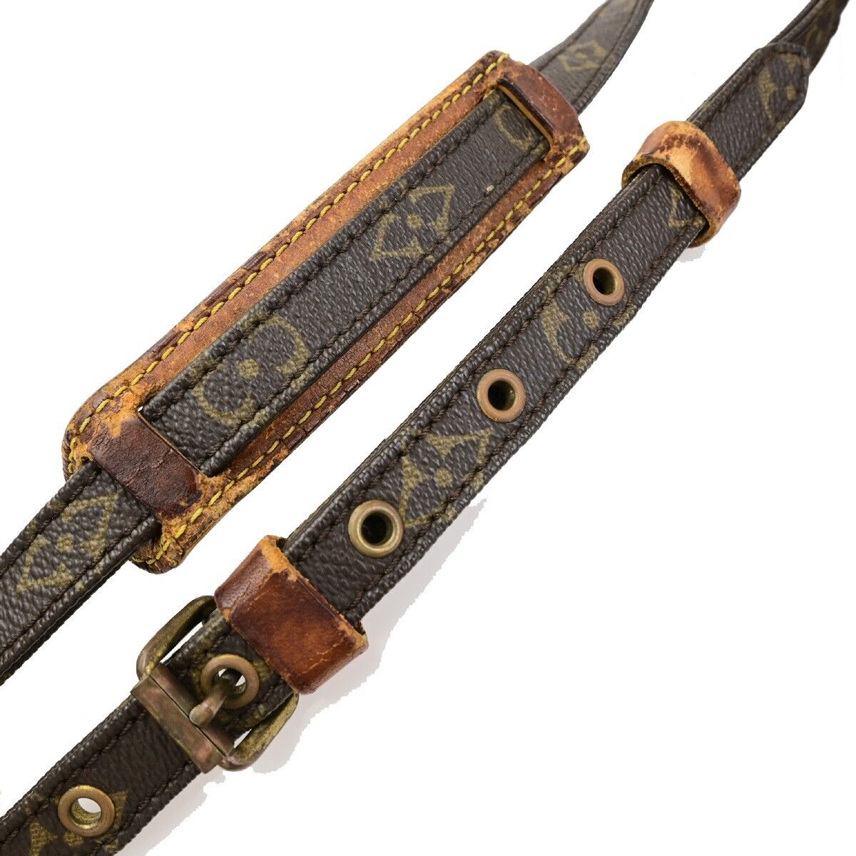 LOUIS VUITTON Danube Shoulder Bag Monogram Leather Brown France M45266 65ED045