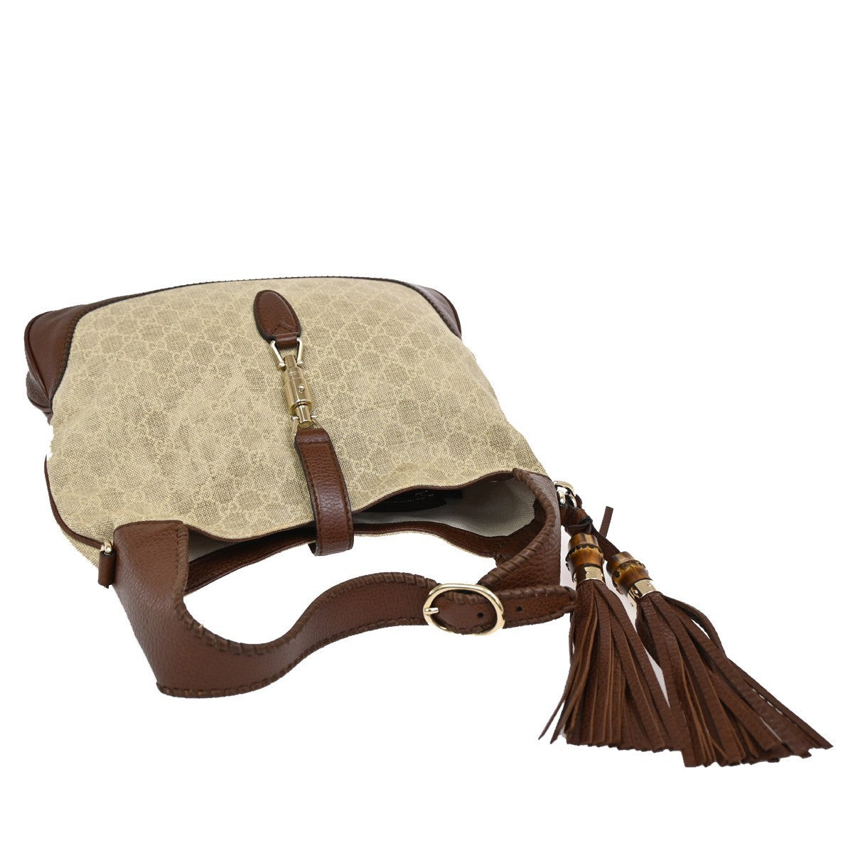 GUCCI GG Pattern Jackie Hobo Shoulder Bag Canvas Leather BE BN Italy 16DA227