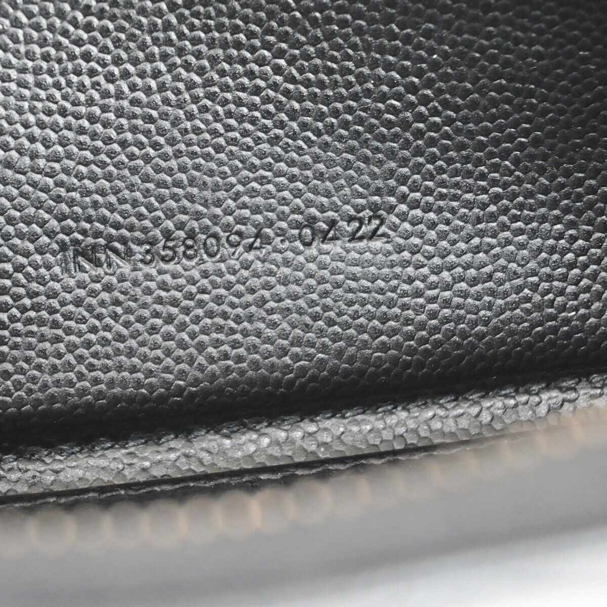 SAINT LAURENT YSL Logo Lou Long Bifold Zipper Wallet Leather Black Italy 80YG498