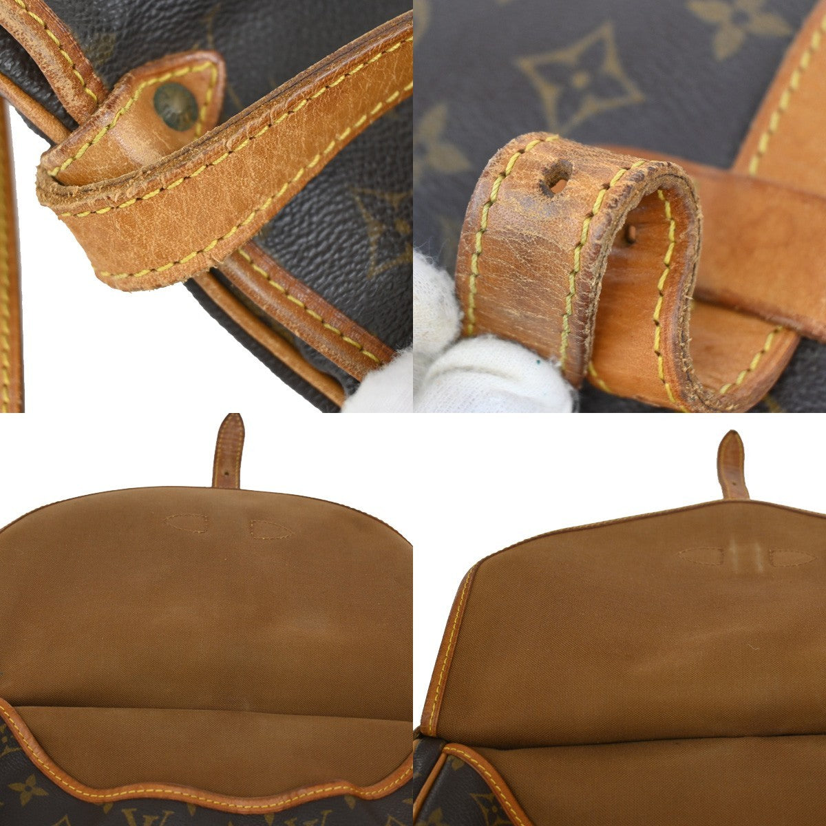LOUIS VUITTON Logo Saumur 30 Shoulder Bag Monogram Leather Brown M42256 83CA215