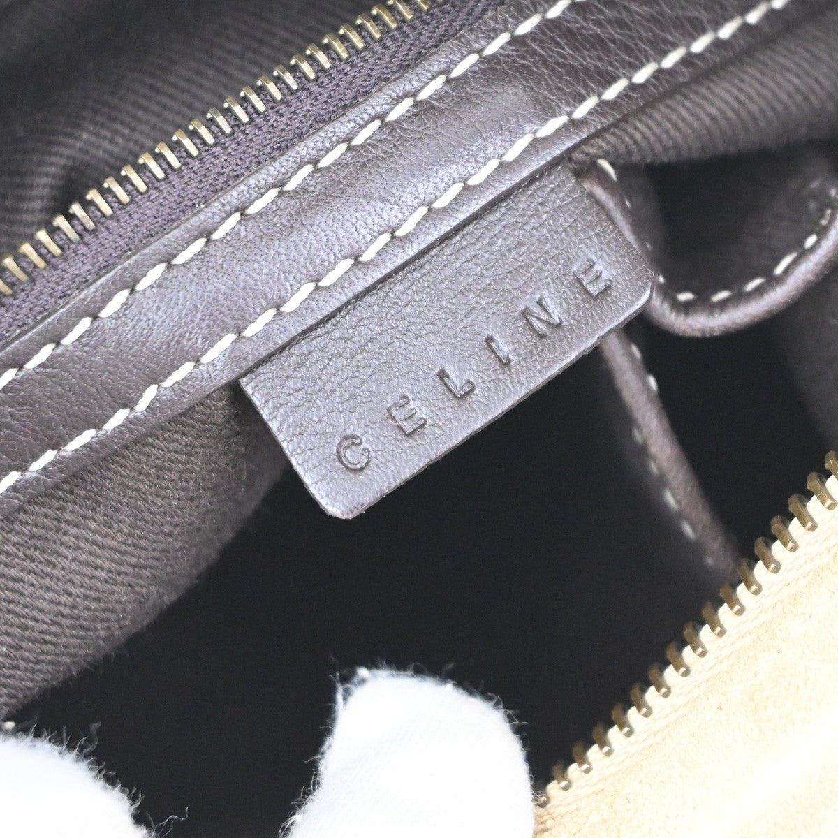 CELINE C Macadam Pattern Shoulder Hand Bag Suede Leather BE BN Italy 62MA618