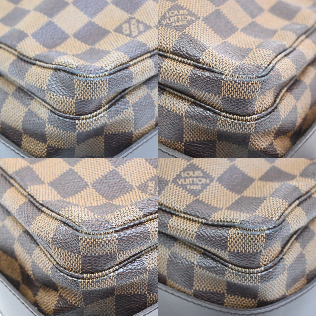 LOUIS VUITTON Naviglio Shoulder Bag Damier Ebene Leather Brown N45255 15YH939