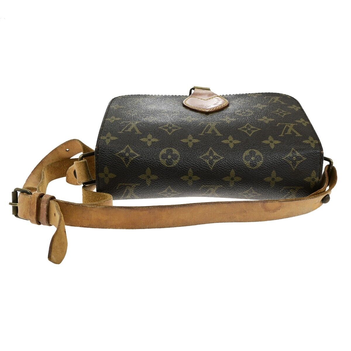 LOUIS VUITTON Cartouchiere MM Shoulder Bag Monogram Leather Brown M51253 33ED897