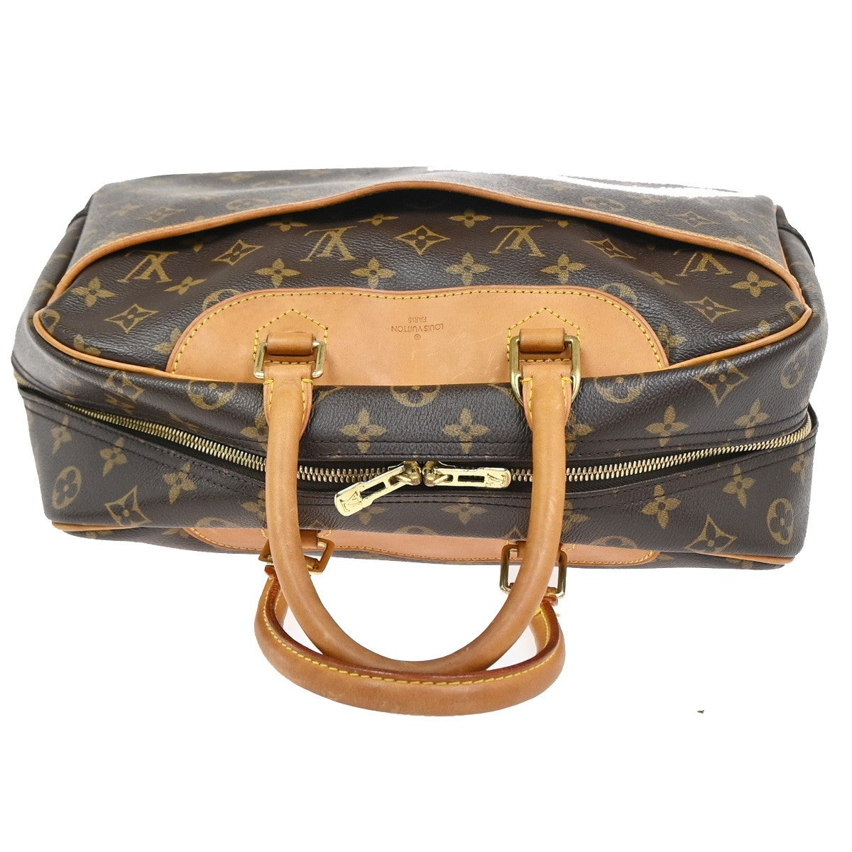 LOUIS VUITTON LV Logo Deauville Hand Bag Monogram Leather Brown M47270 73KC895