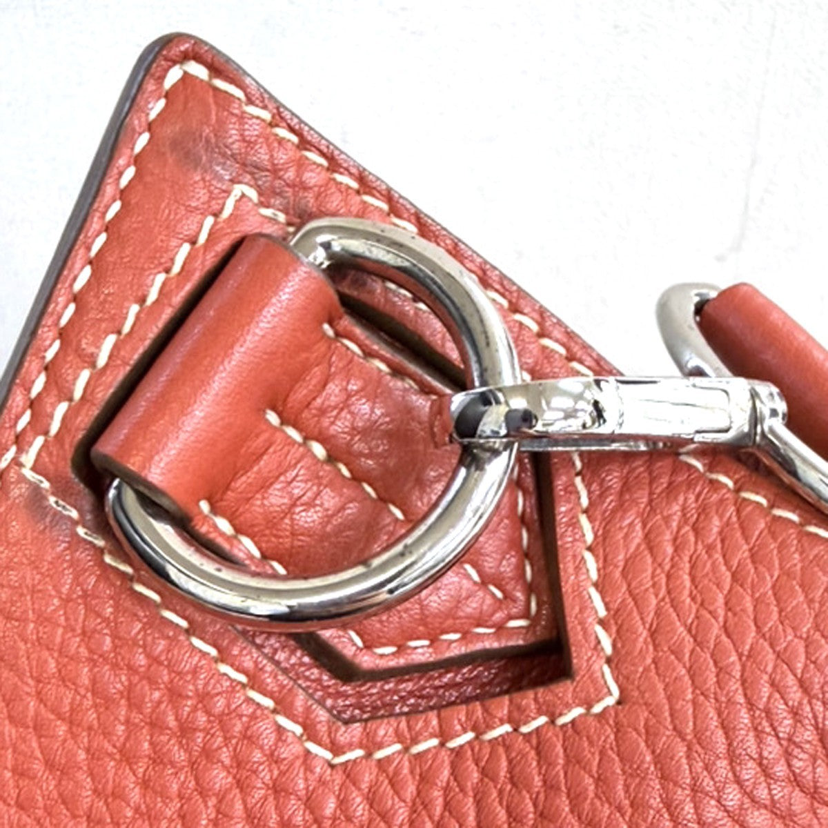 HERMES Logo Jypsiere 34 Shoulder Bag Taurillon Clemence Orange SHW 898RL463