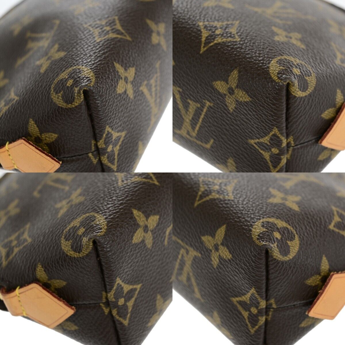 LOUIS VUITTON Pochette Cosmetic Pouch Monogram Leather Brown BN M47515 76EB750