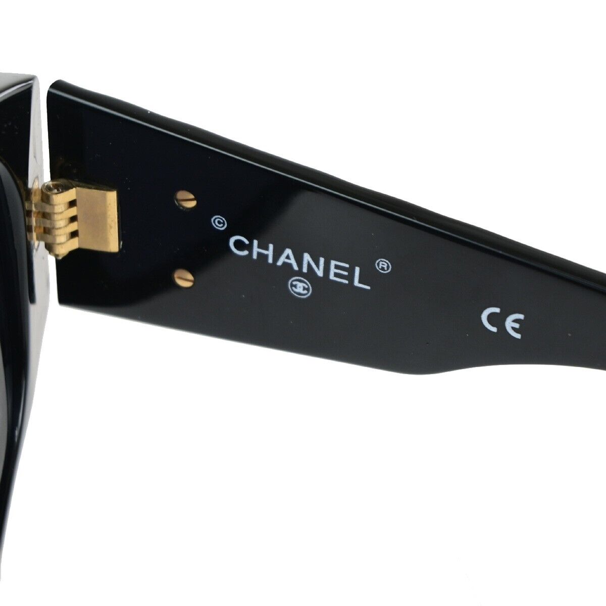 CHANEL CC Logo Matelasse Sunglasses Eye Wear Plastic Black GHW 01450 04RK668