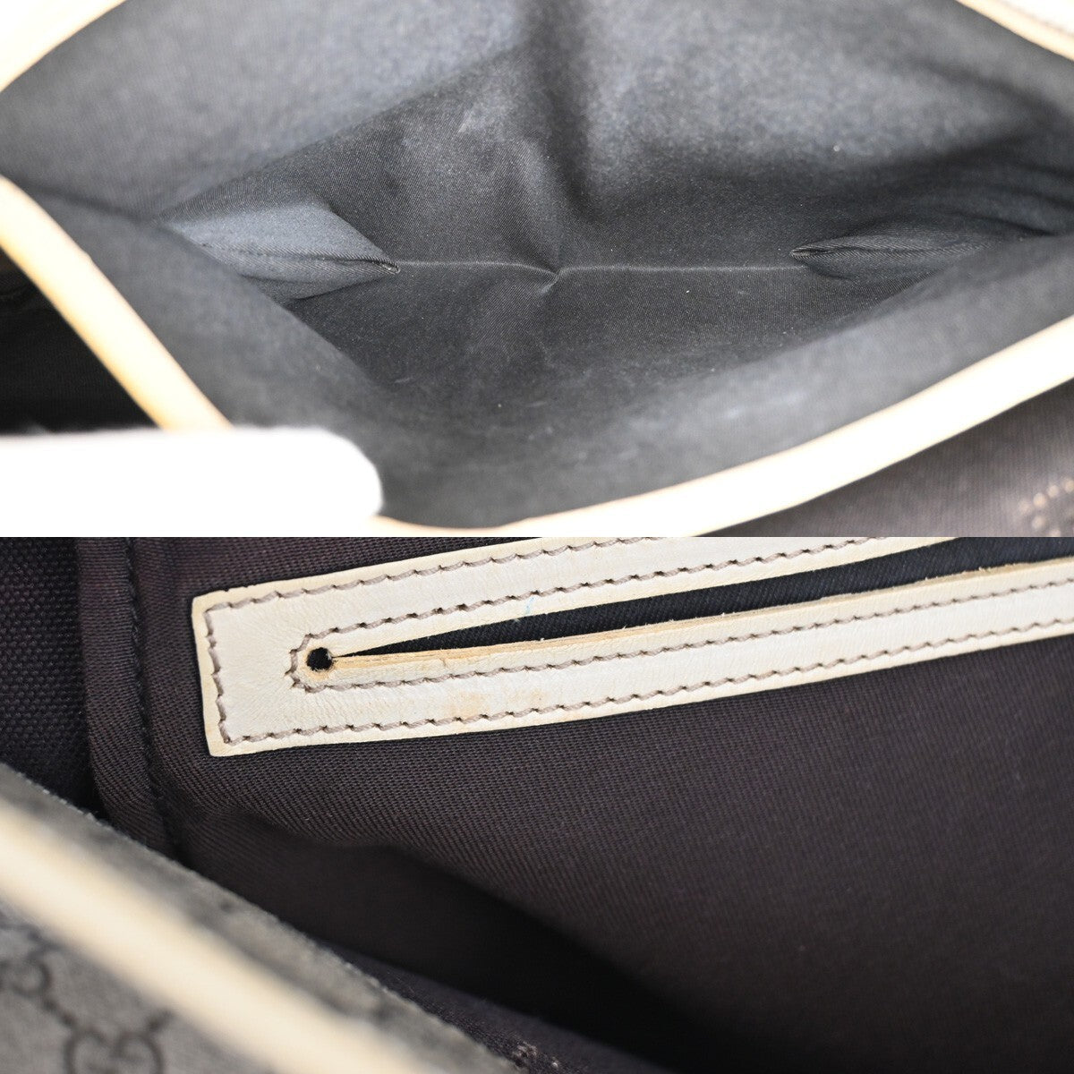 GUCCI Logo GG Pattern Shoulder Tote Bag Supreme Leather Brown White 38EE249