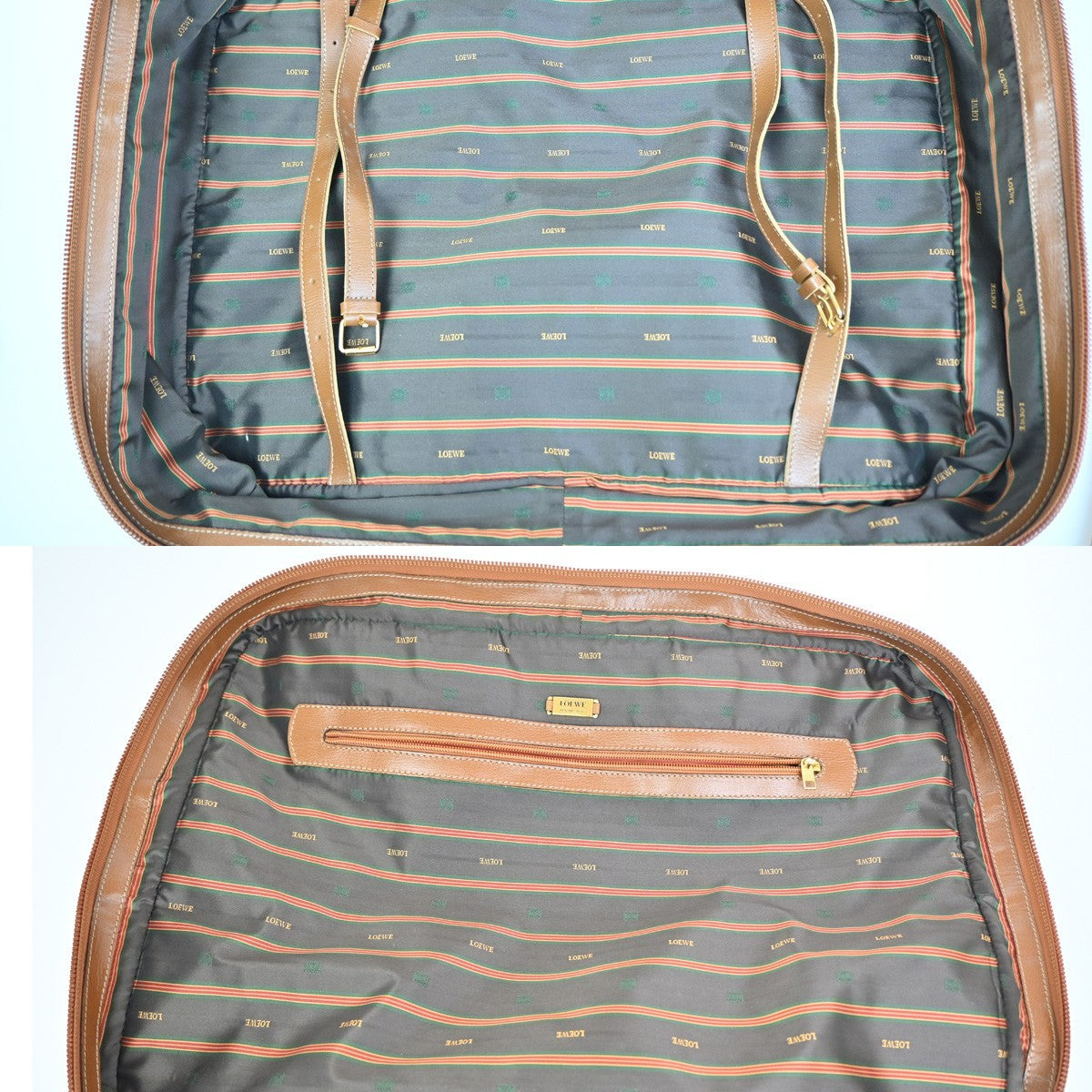 LOEWE LOGO Velazquez Travel 2Way Shoulder Hand bag Suede Leather Brown 31TA577