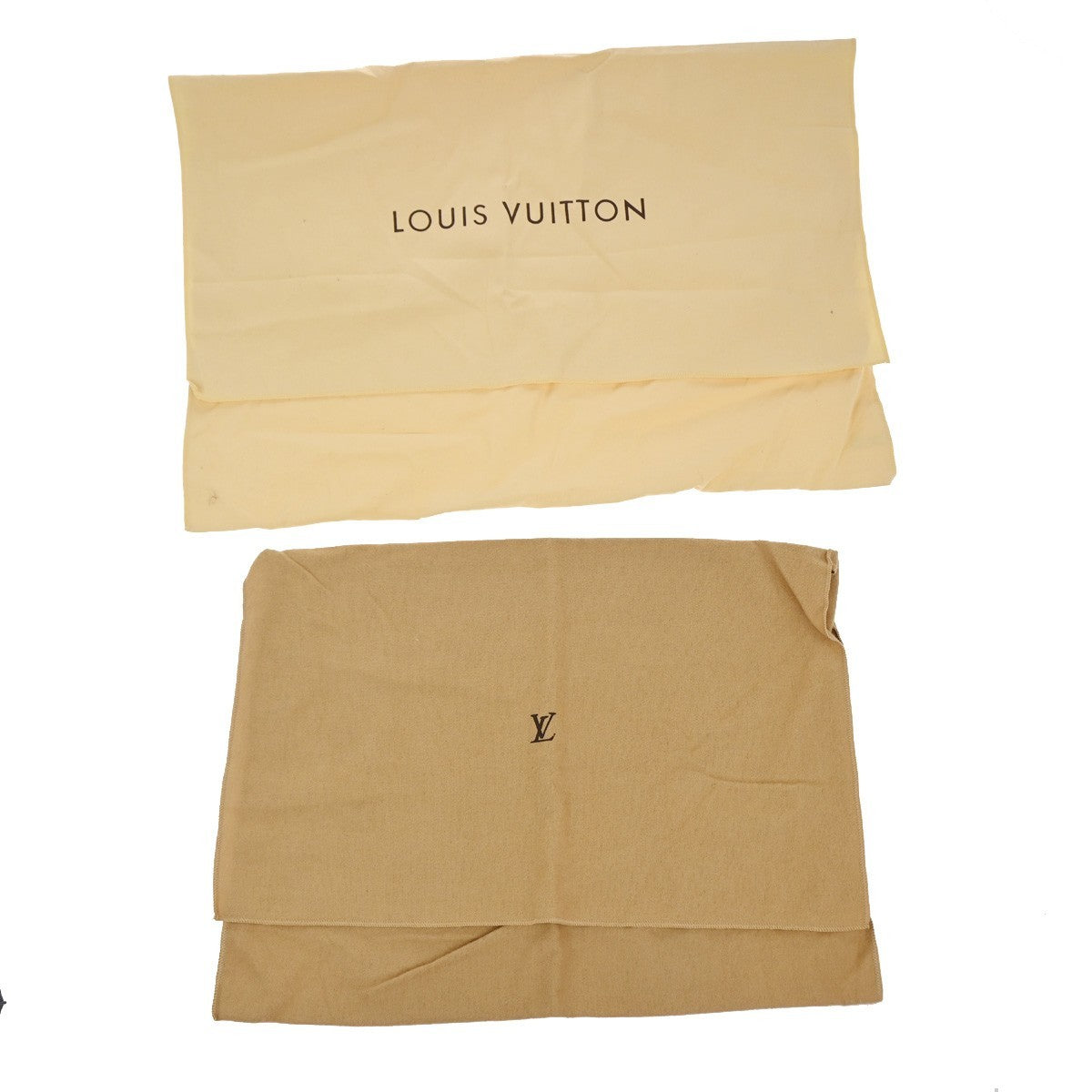 LOUIS VUITTON Logo 10 Set Dust Bag Drawstring Canvas Cotton Beige Brown 09KC789