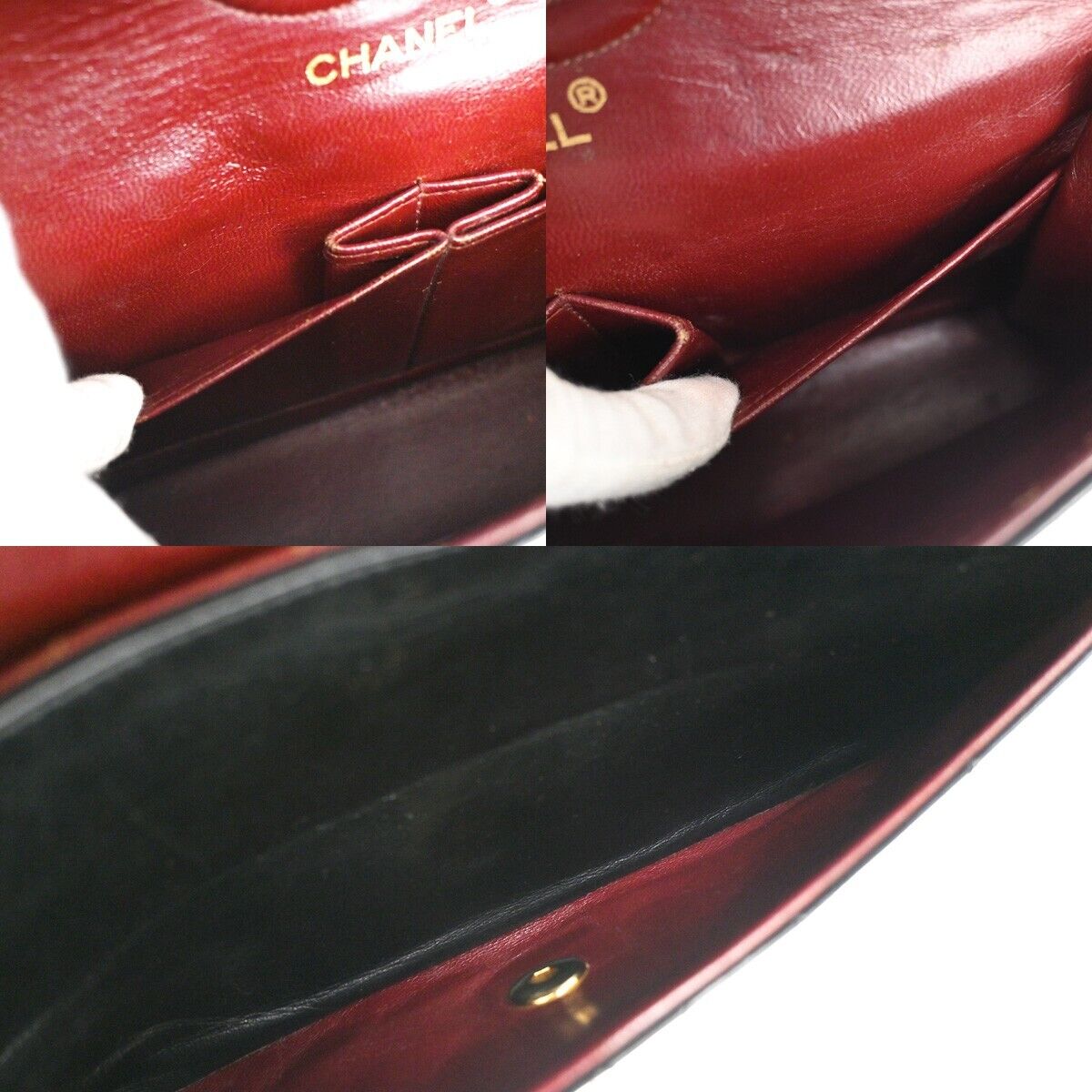 CHANEL CC Matelasse 25 Double Flap Chain Shoulder Bag Leather Black GHW 898RJ228